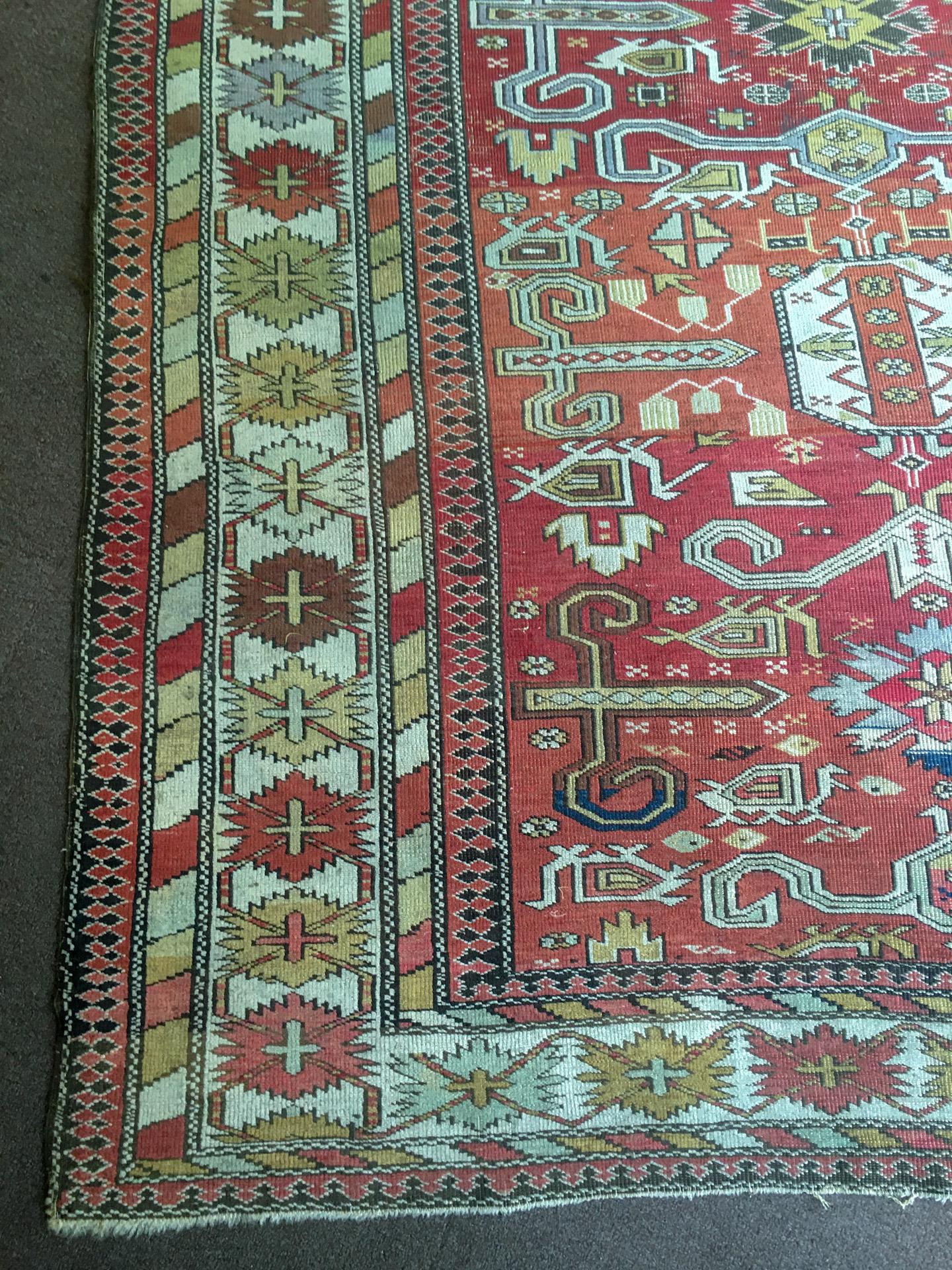 Antiker kaukasischer Kuba-Teppich um 1900 (Russisch) im Angebot