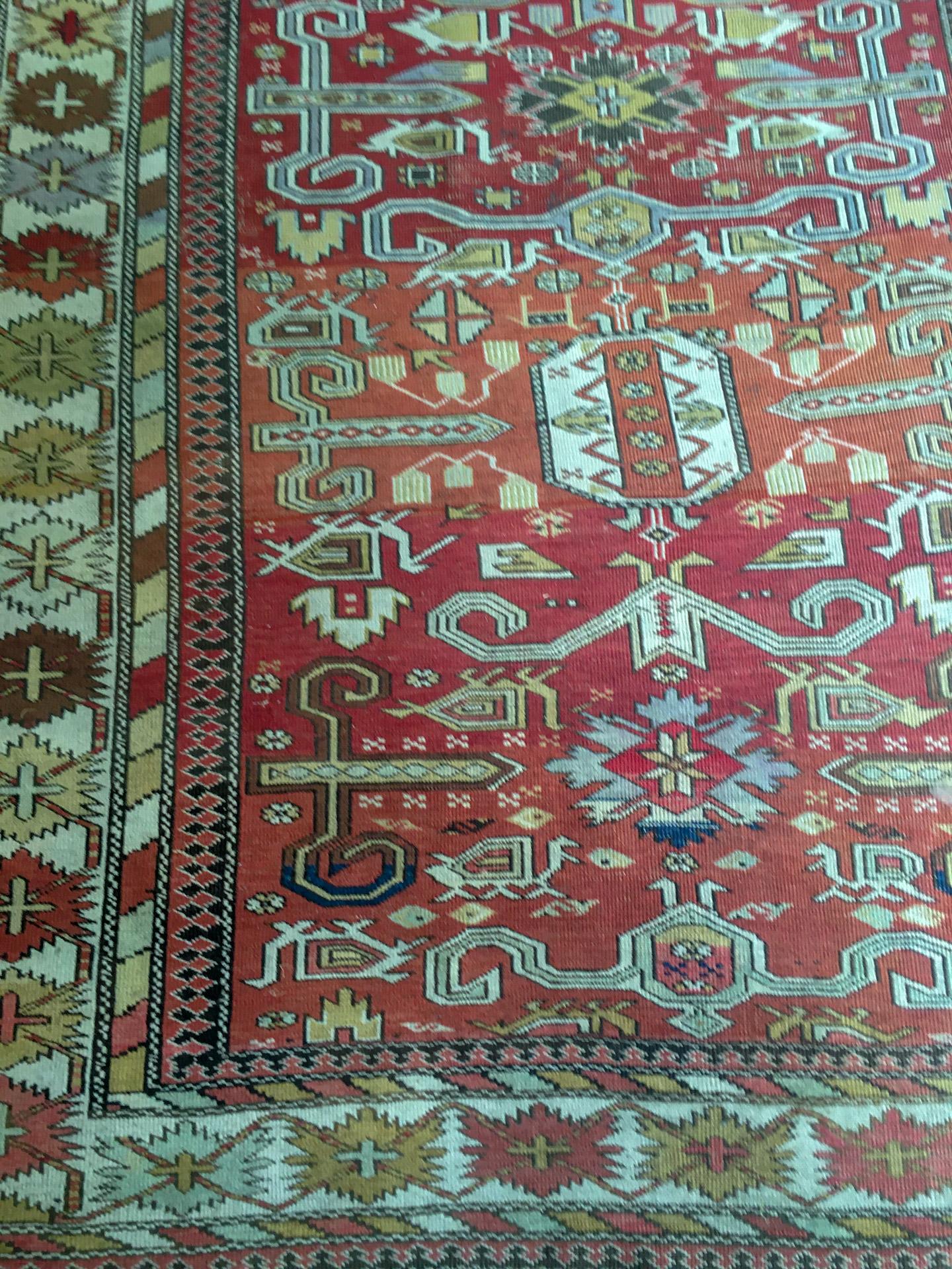 Hand-Knotted Antique Caucasian Kuba Rug circa 1900 For Sale