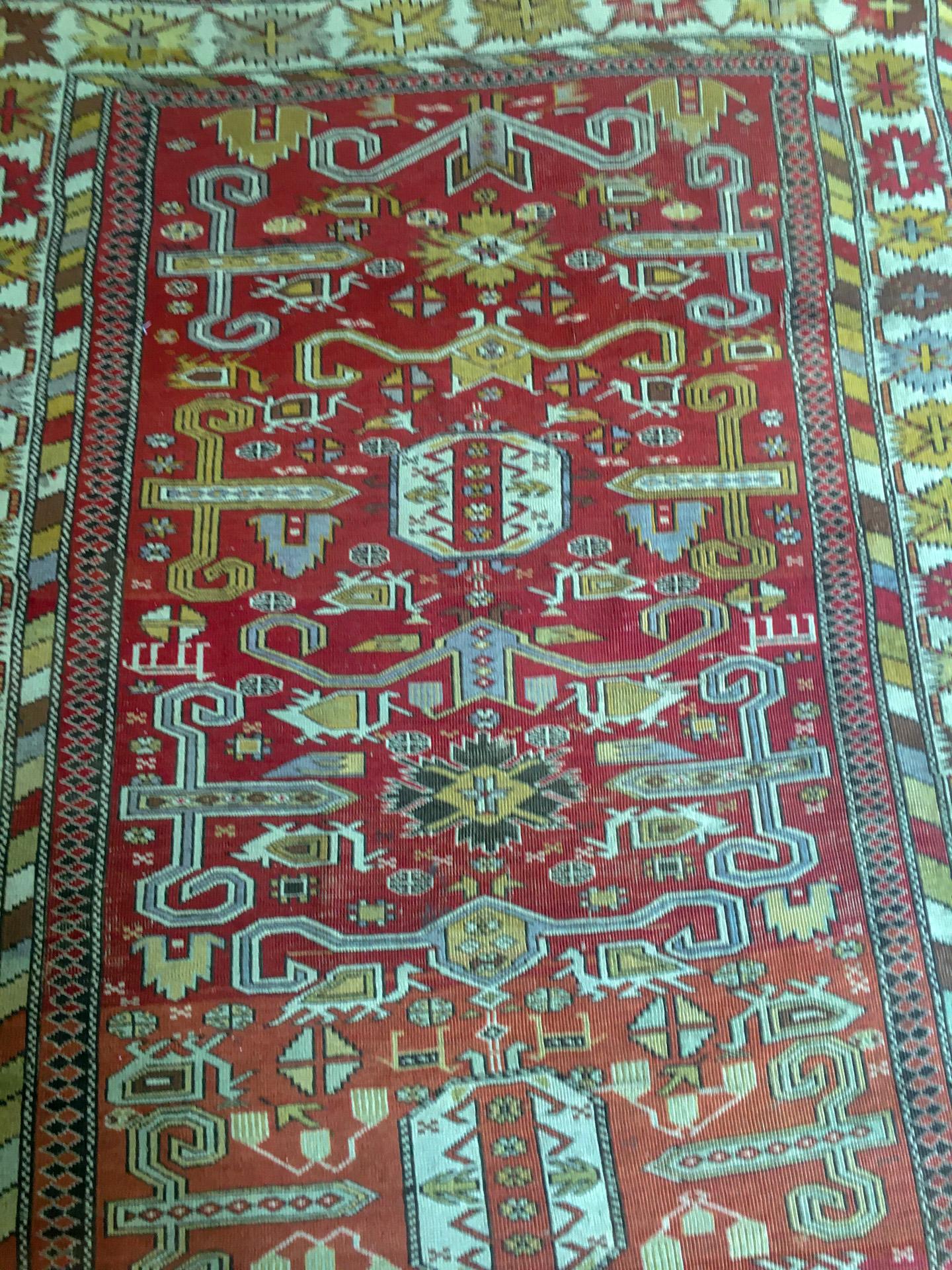 Wool Antique Caucasian Kuba Rug circa 1900 For Sale