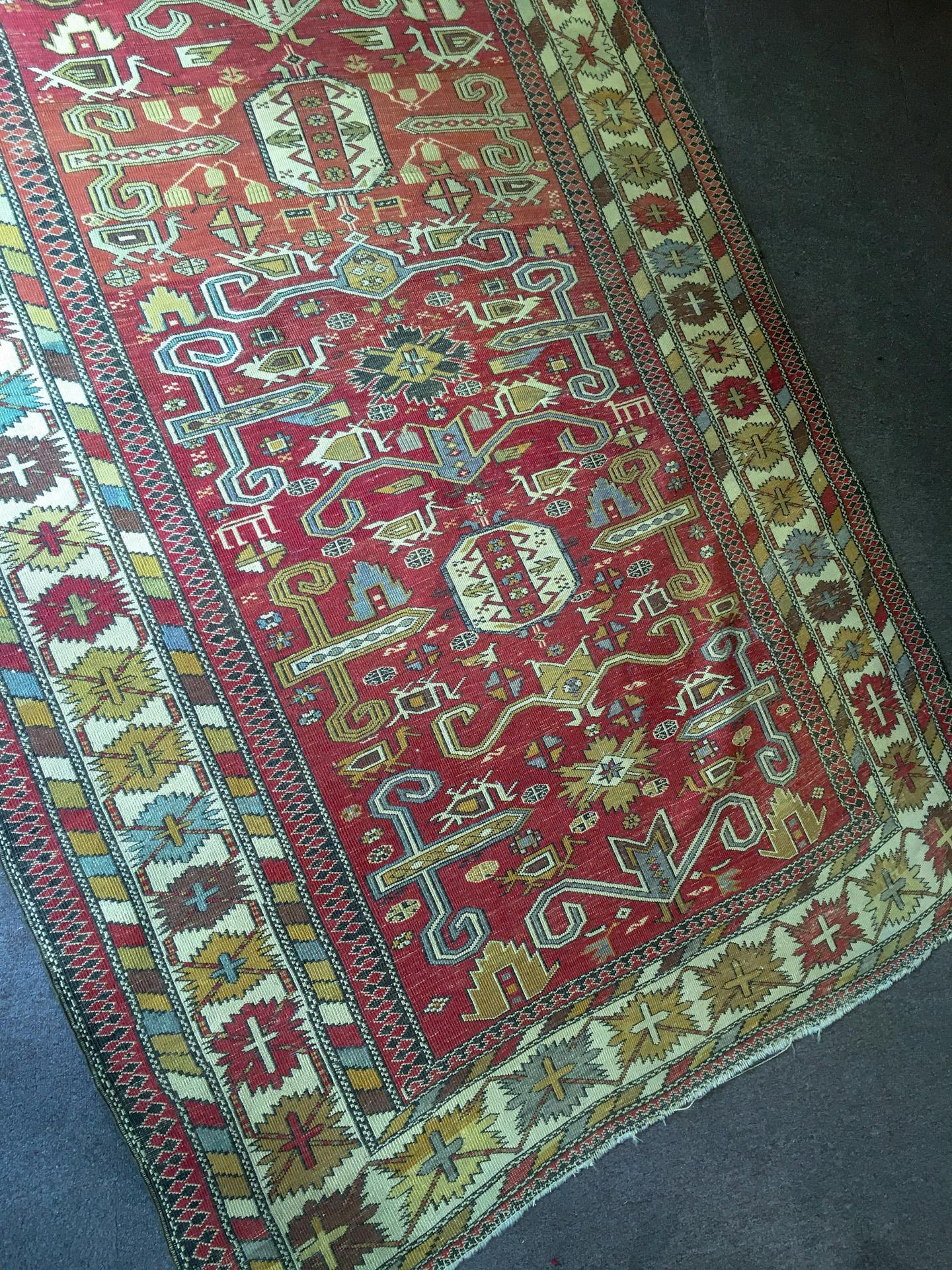 Antique Caucasian Kuba Rug circa 1900 For Sale 1