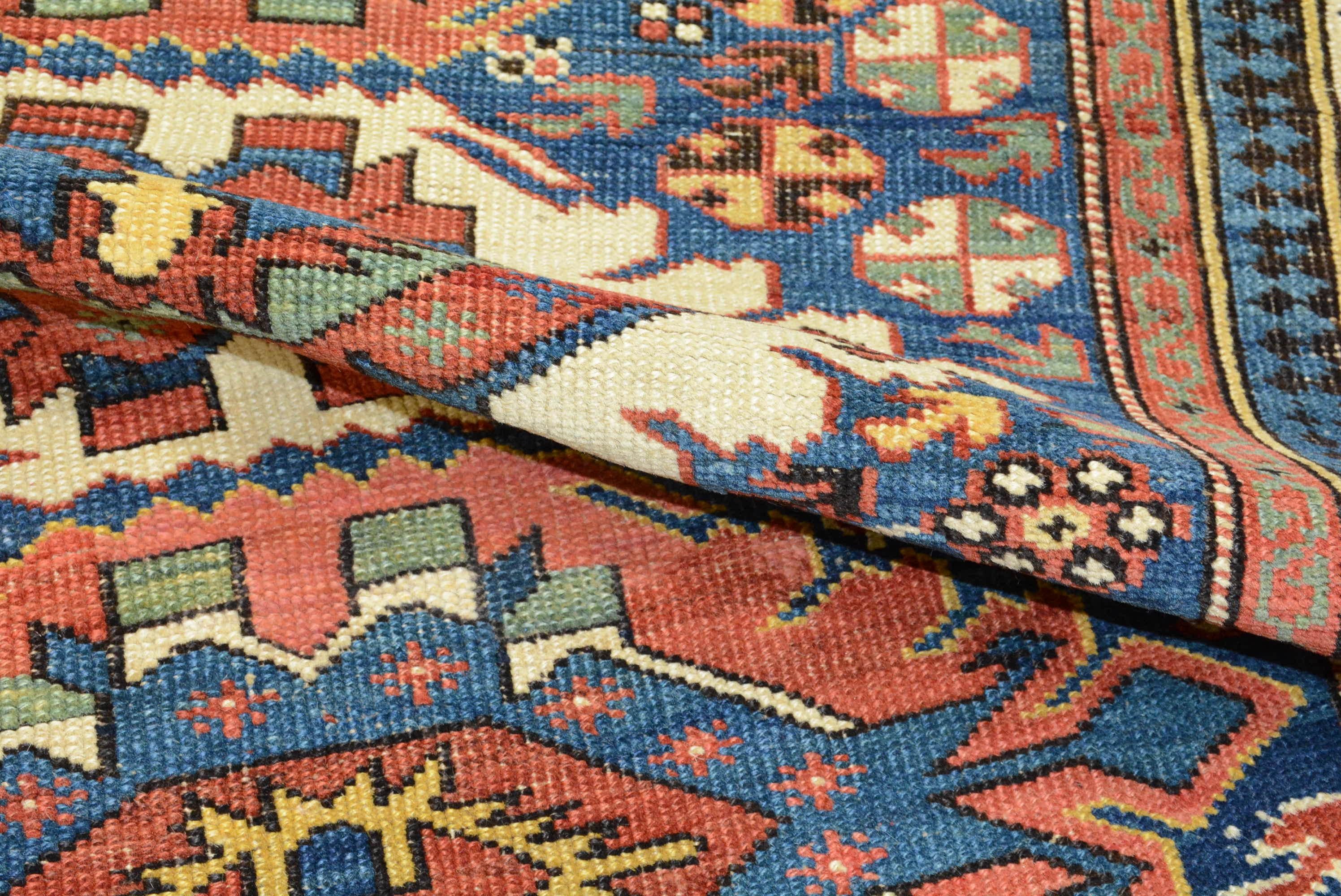 Antique Caucasian Kuba Rug In Good Condition For Sale In Closter, NJ