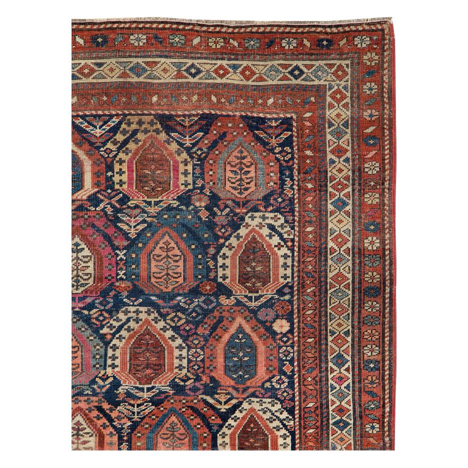 Hand-Knotted Antique Caucasian Kuba Rug