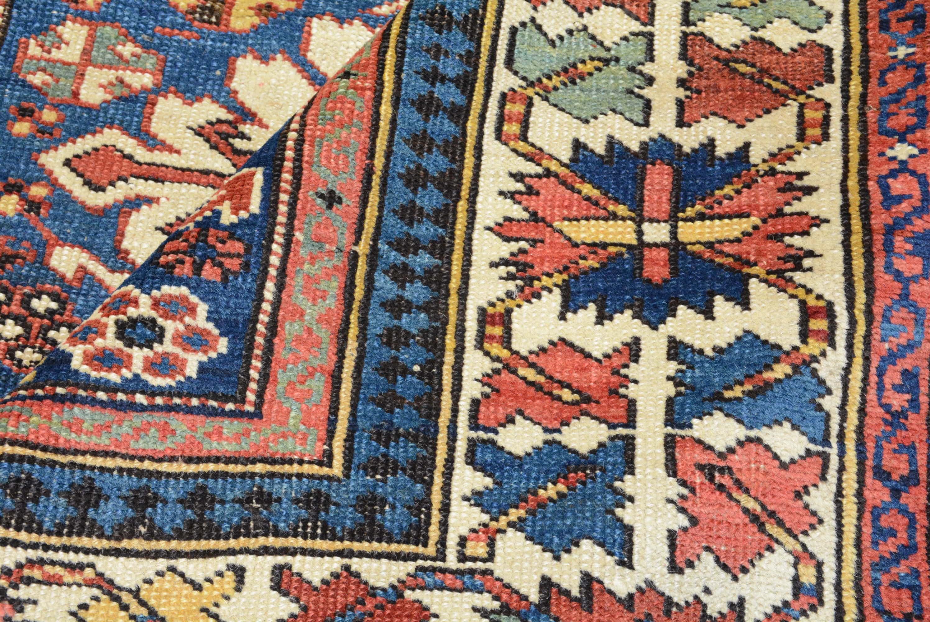 Antique Caucasian Kuba Rug In Good Condition For Sale In Closter, NJ