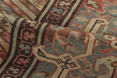 Antique Caucasian Kuba Rug in Blue with Rhythmic Floral Geometry - Rug & Kilim