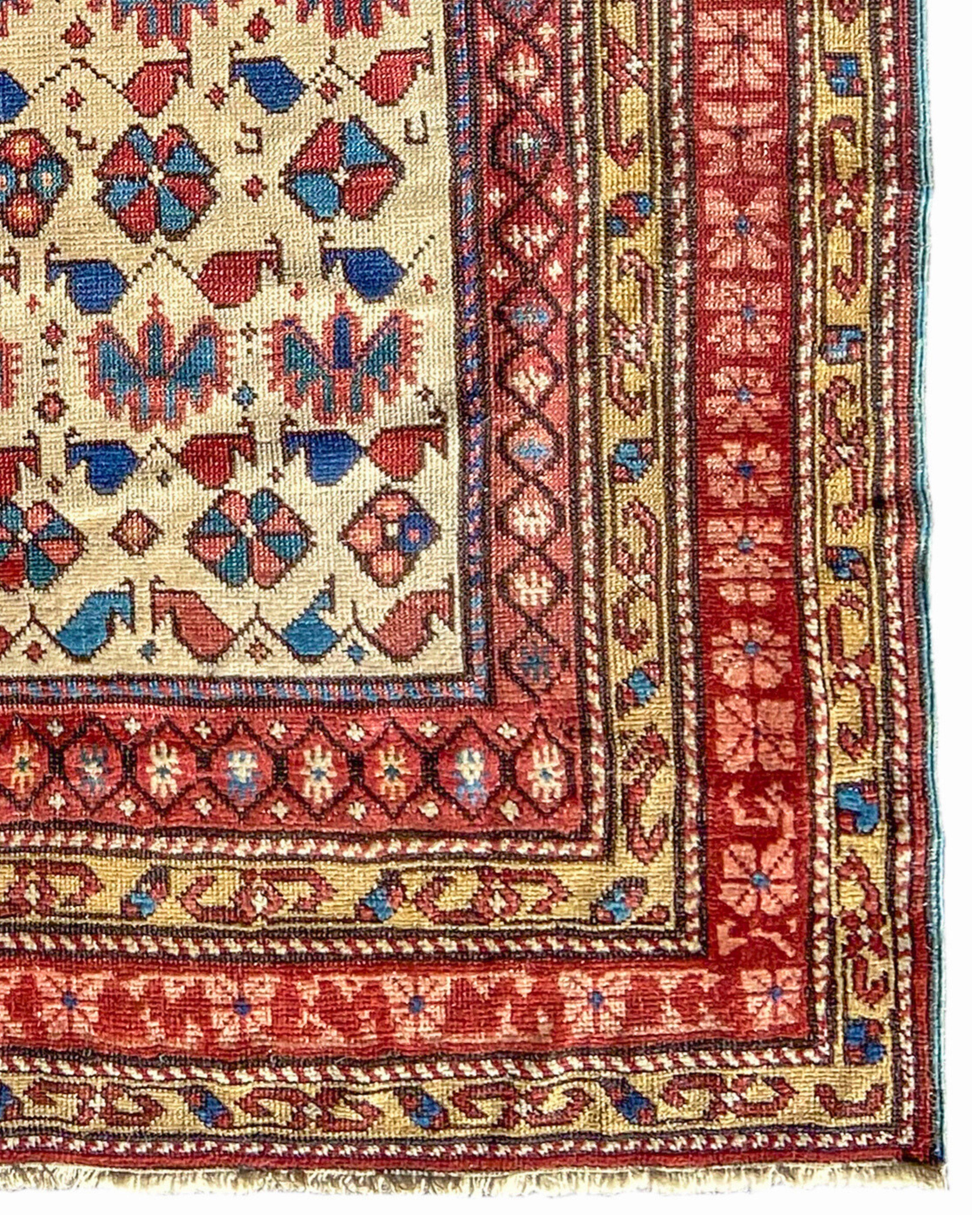 Wool Antique Caucasian Kuba Rug, Late 19th Century