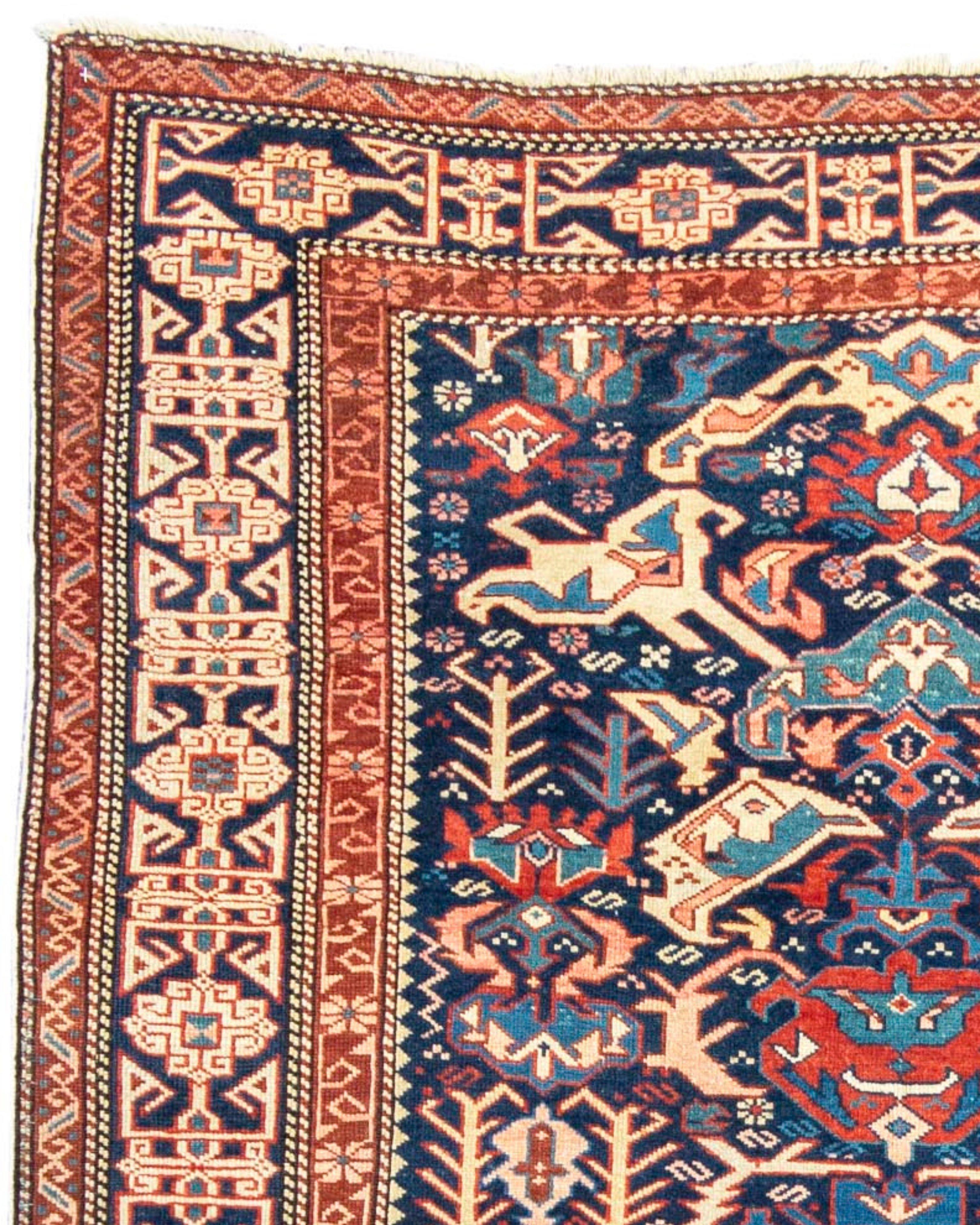 Wool Antique Caucasian Kuba Rug, Late 19th Century For Sale
