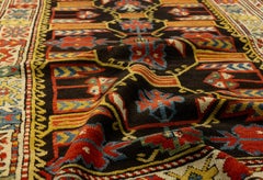 Antique Caucasian Kuba Rug with All-Over Field in Yellow & Brown Tones 1880-1900