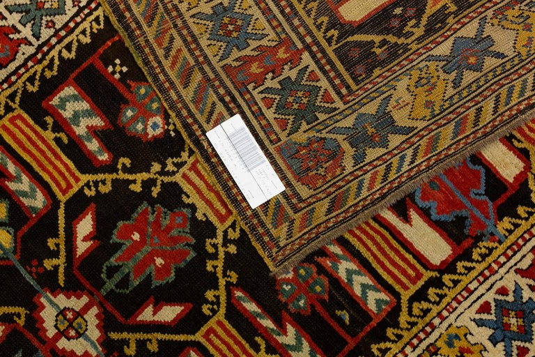 Kuba Rug Antique Caucasian Kuba Rug with All-Over Field in Yellow and Brown ...