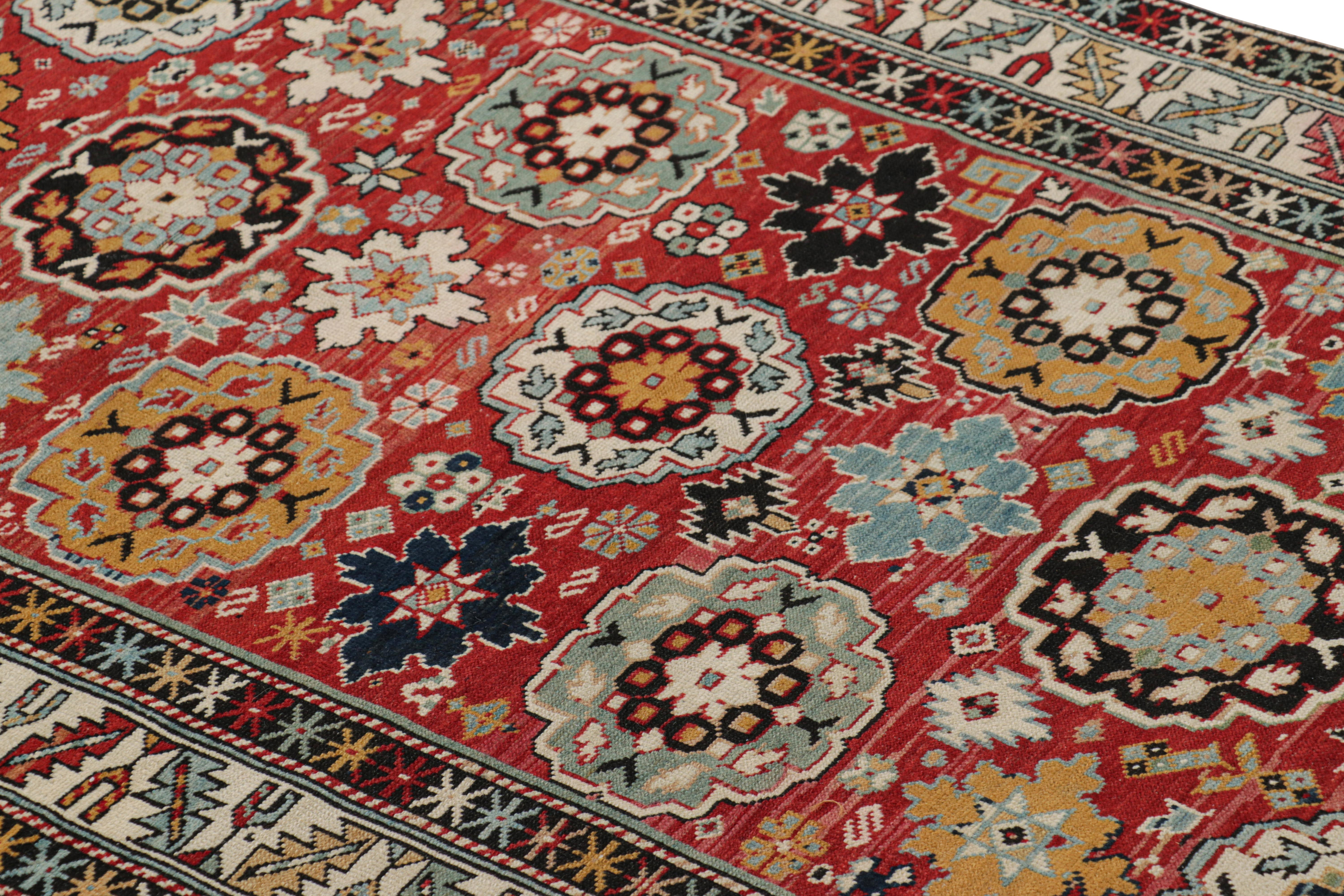 Hand-knotted in wool circa 1910-1920, this 3x5 antique Caucasian Kuba rug is a remarkable signature piece from Uzbekistan dating back to the 20th Century. 

On the Design: 

Admirers of the craft may appreciate this very special antique rug for