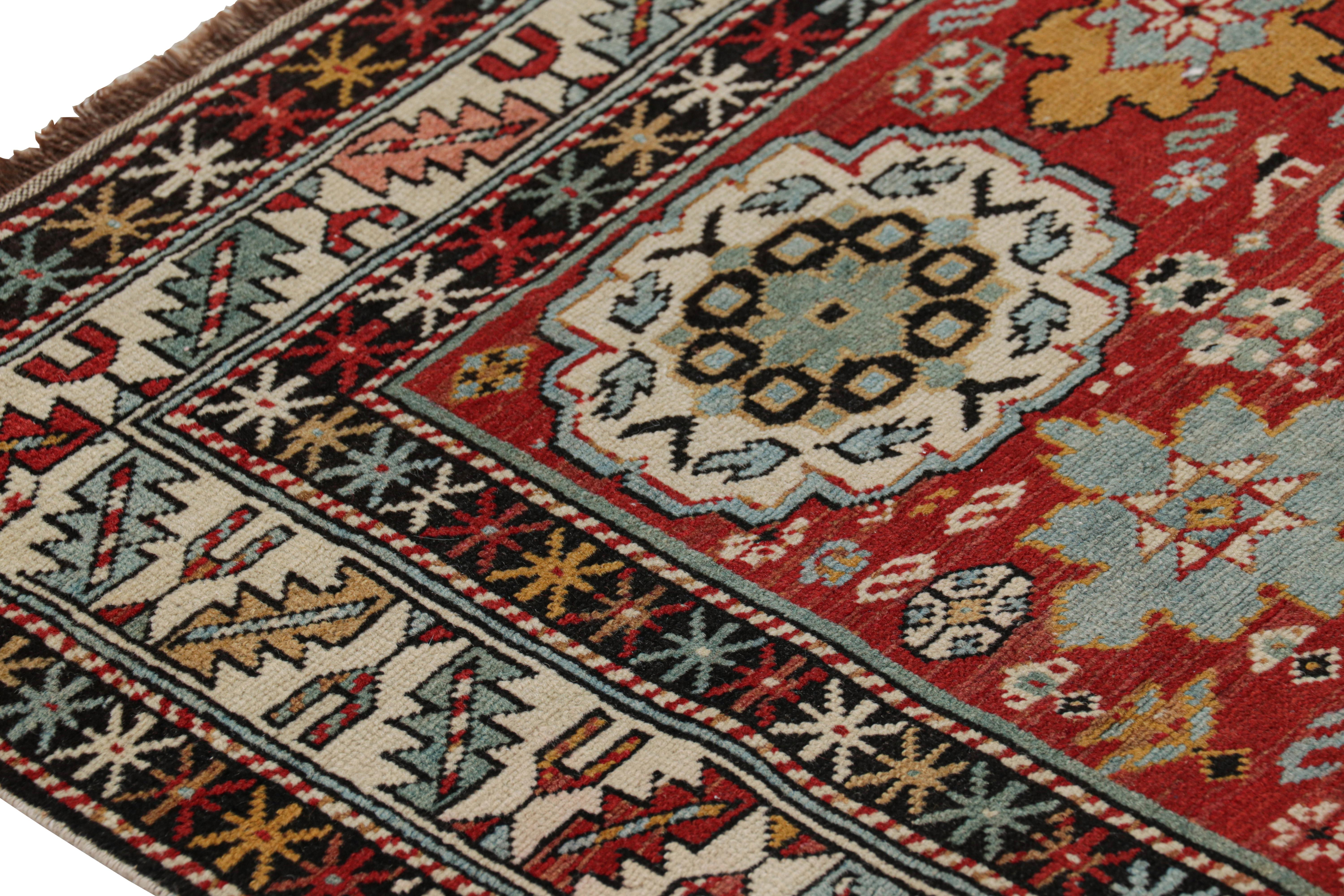 Uzbek Antique Caucasian Kuba Rug with Colorful Floral Medallions, from Rug & Kilim For Sale