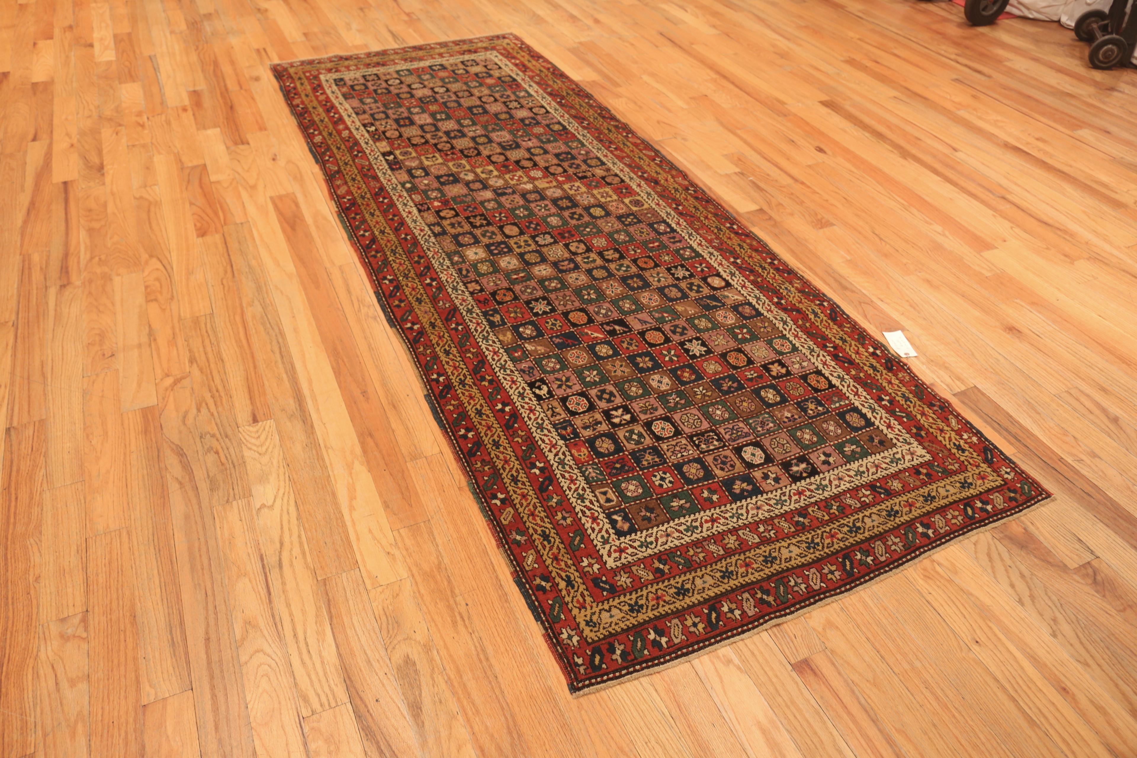 Hand-Knotted Antique Caucasian Kuba Runner. 3 ft 10 in x 10 ft 6 in For Sale