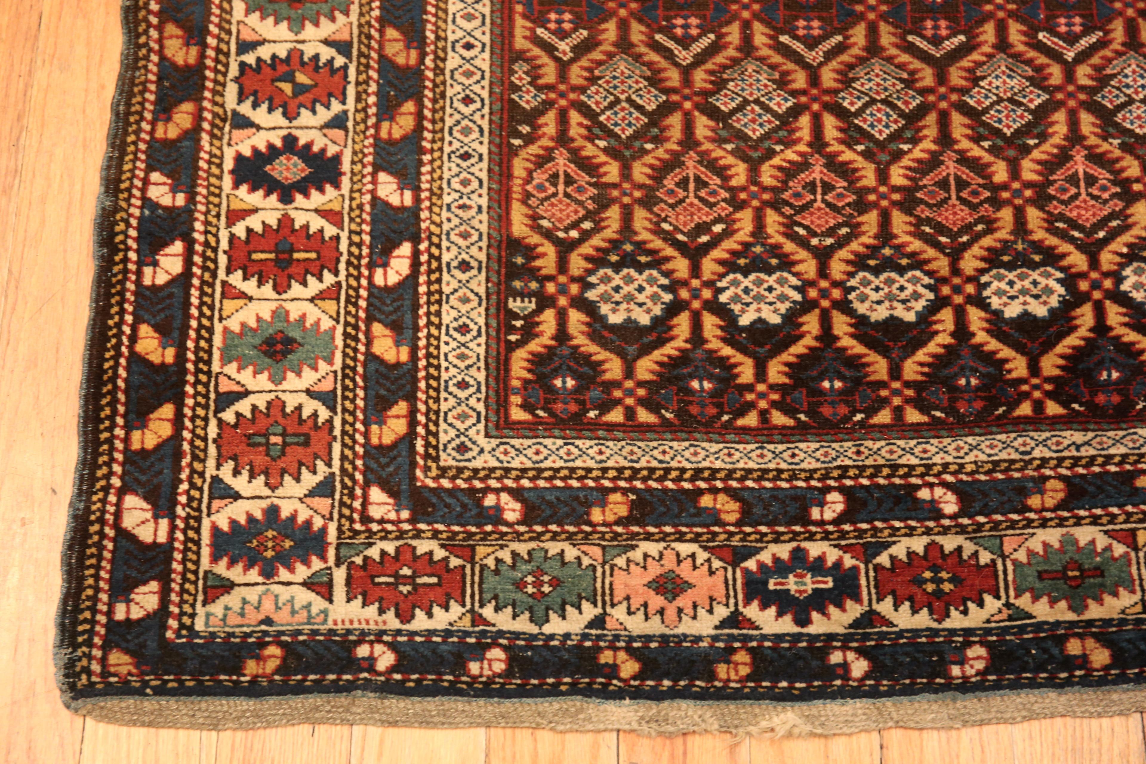 Antique Caucasian Kuba Runner Rug. 3 ft 6 in x 11 ft 6 in In Good Condition For Sale In New York, NY