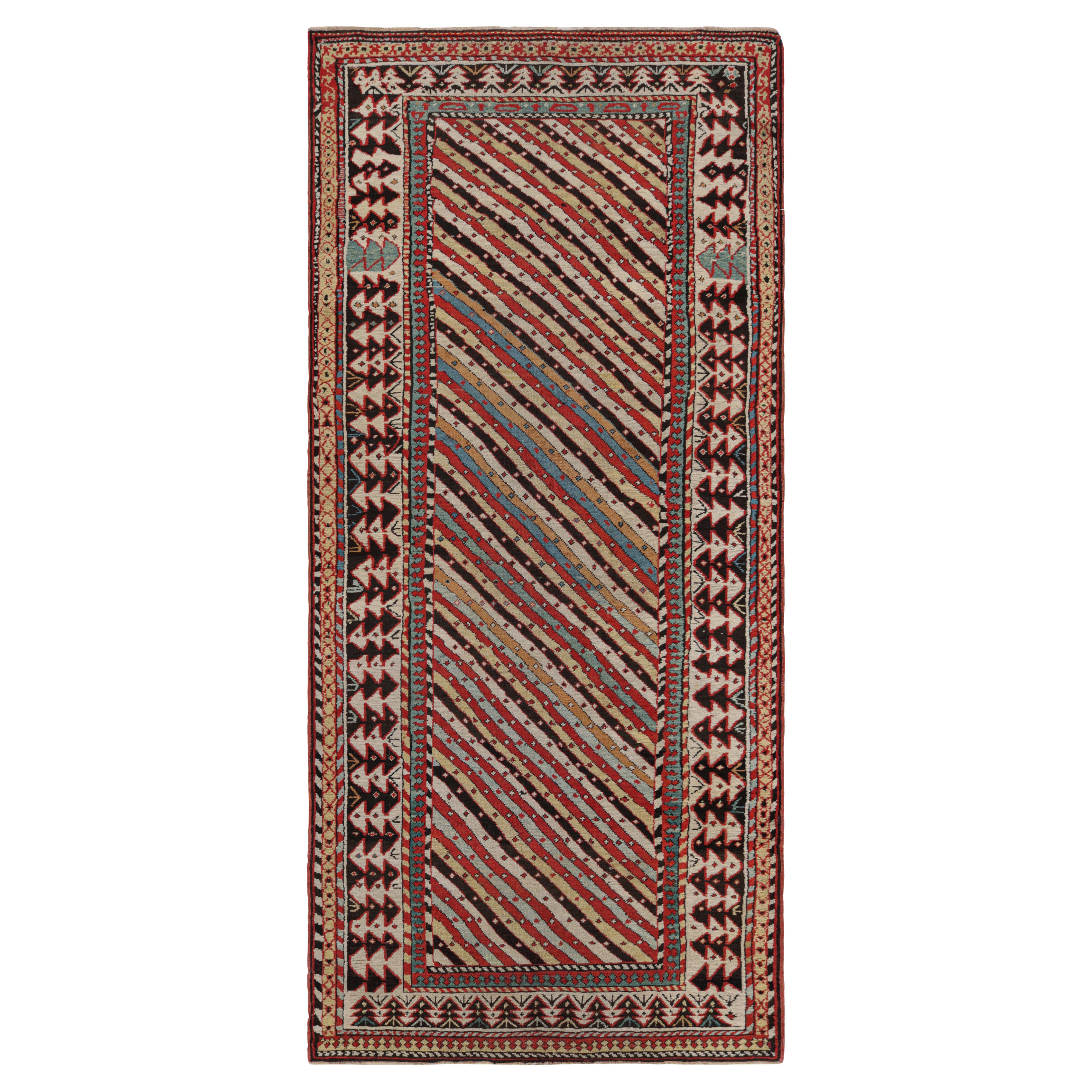 Antique Caucasian Kuba Runner Rug with Geometric Patterns, from Rug & Kilim