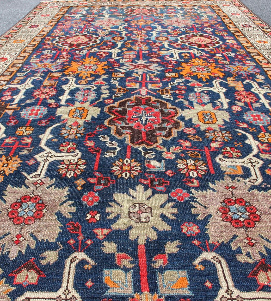 Antique Caucasian Kuba Runner with All-Over Design For Sale 3