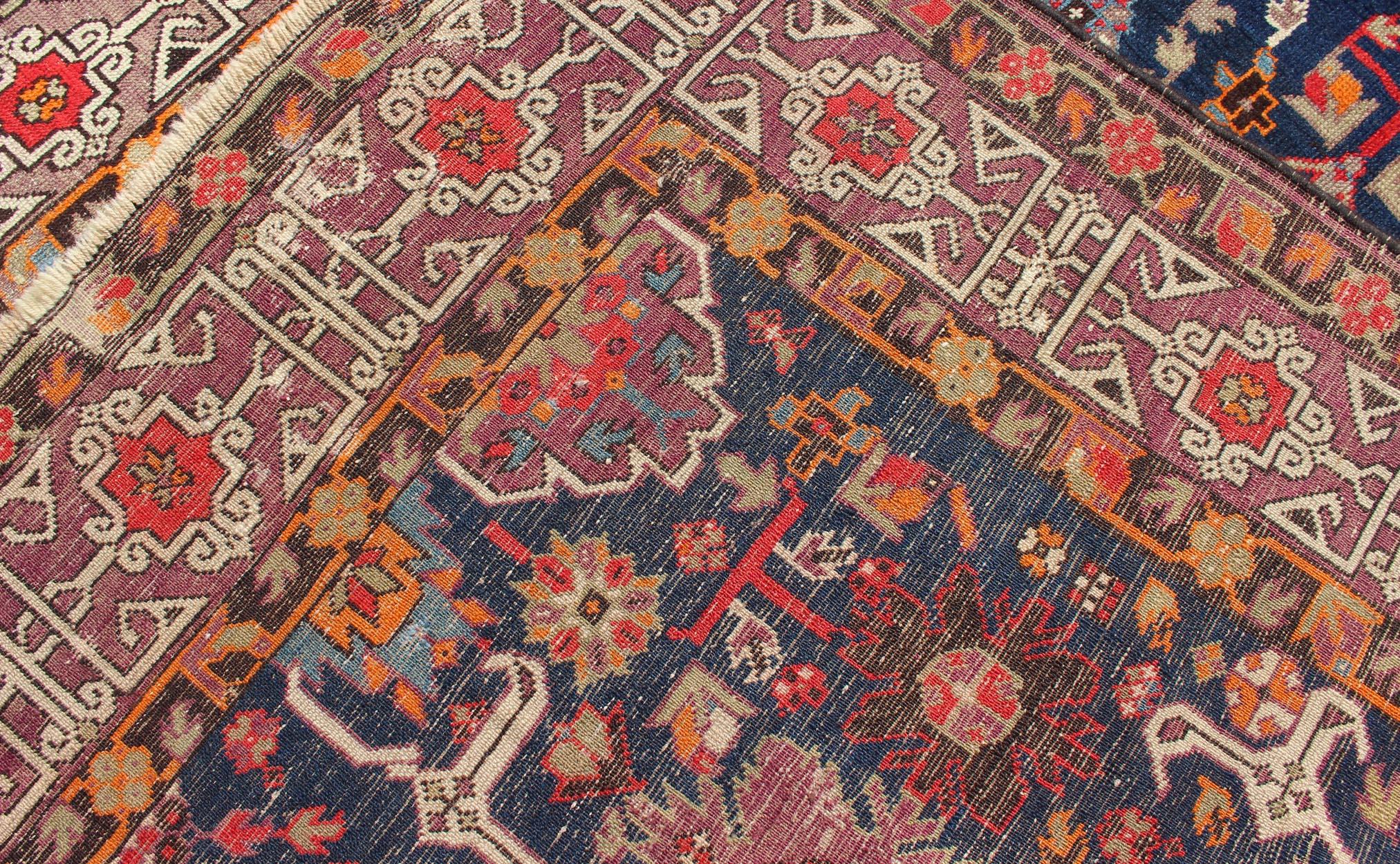 Antique Caucasian Kuba Runner with All-Over Design For Sale 6