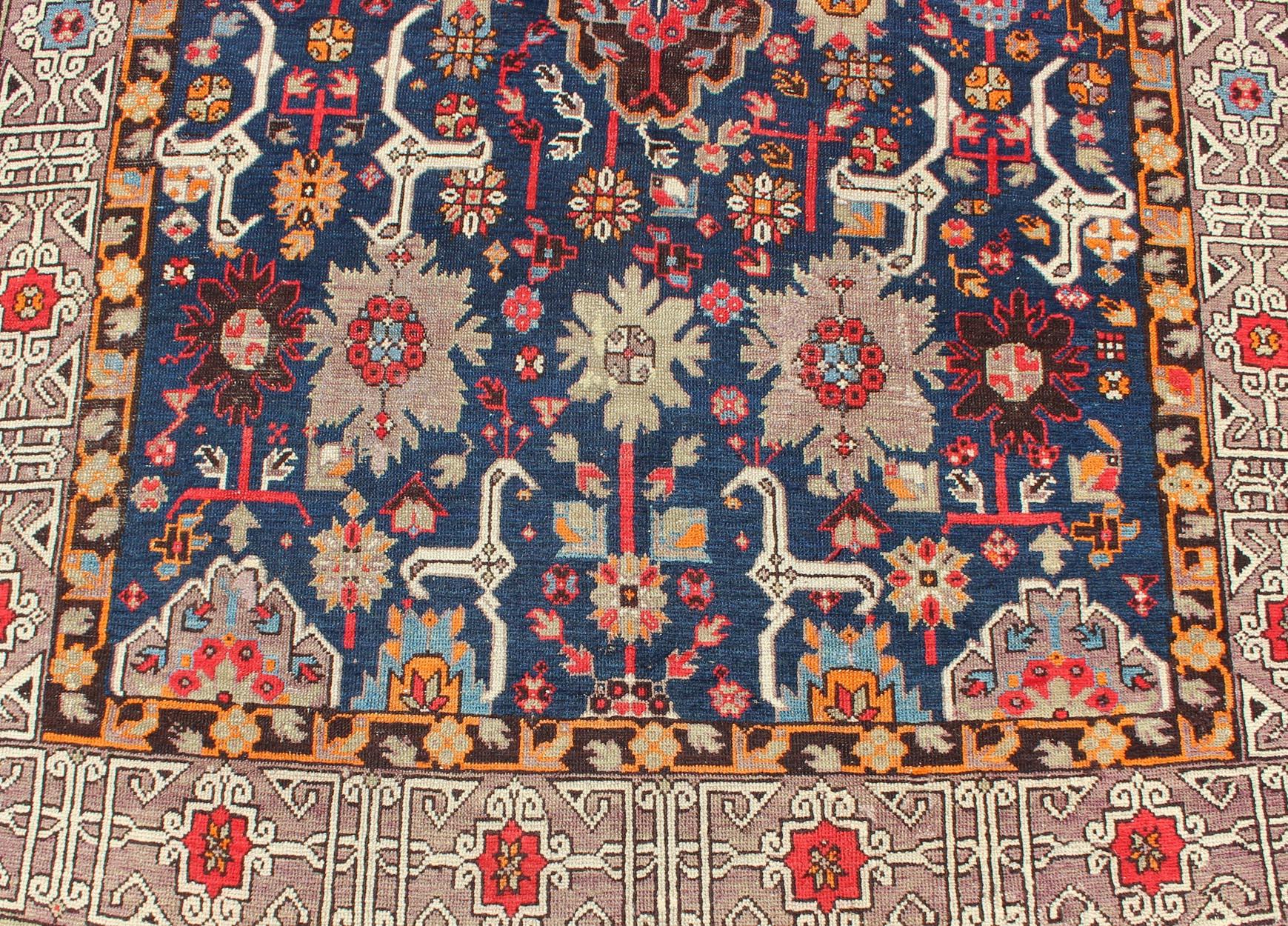 Late 19th Century Antique Caucasian Kuba Runner with All-Over Design For Sale