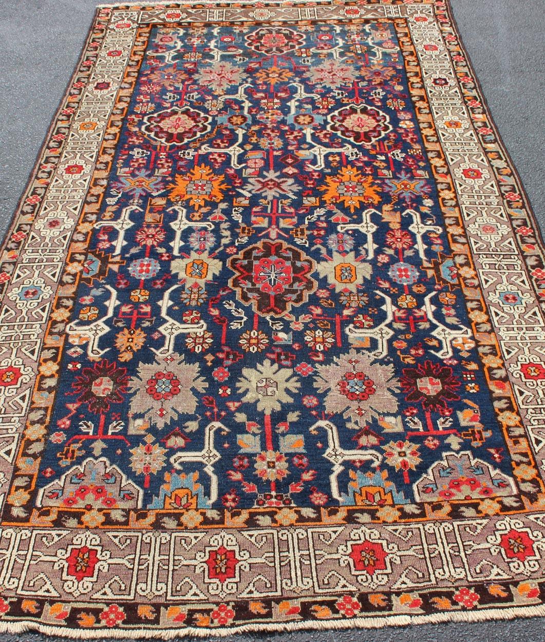 Antique Caucasian Kuba Runner with All-Over Design For Sale 2