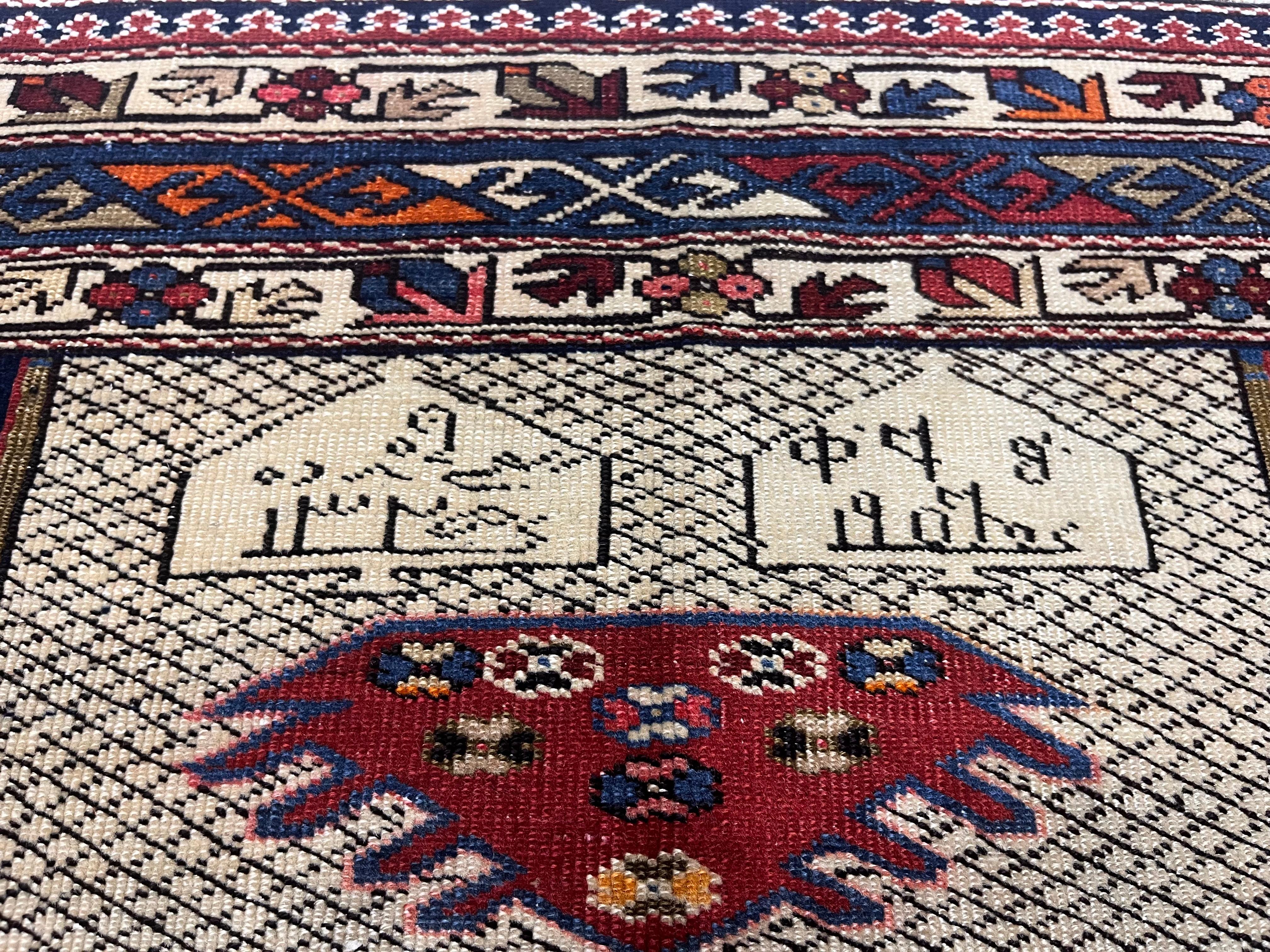 Antike kaukasische Kuba Schirwan Teppich 4'0