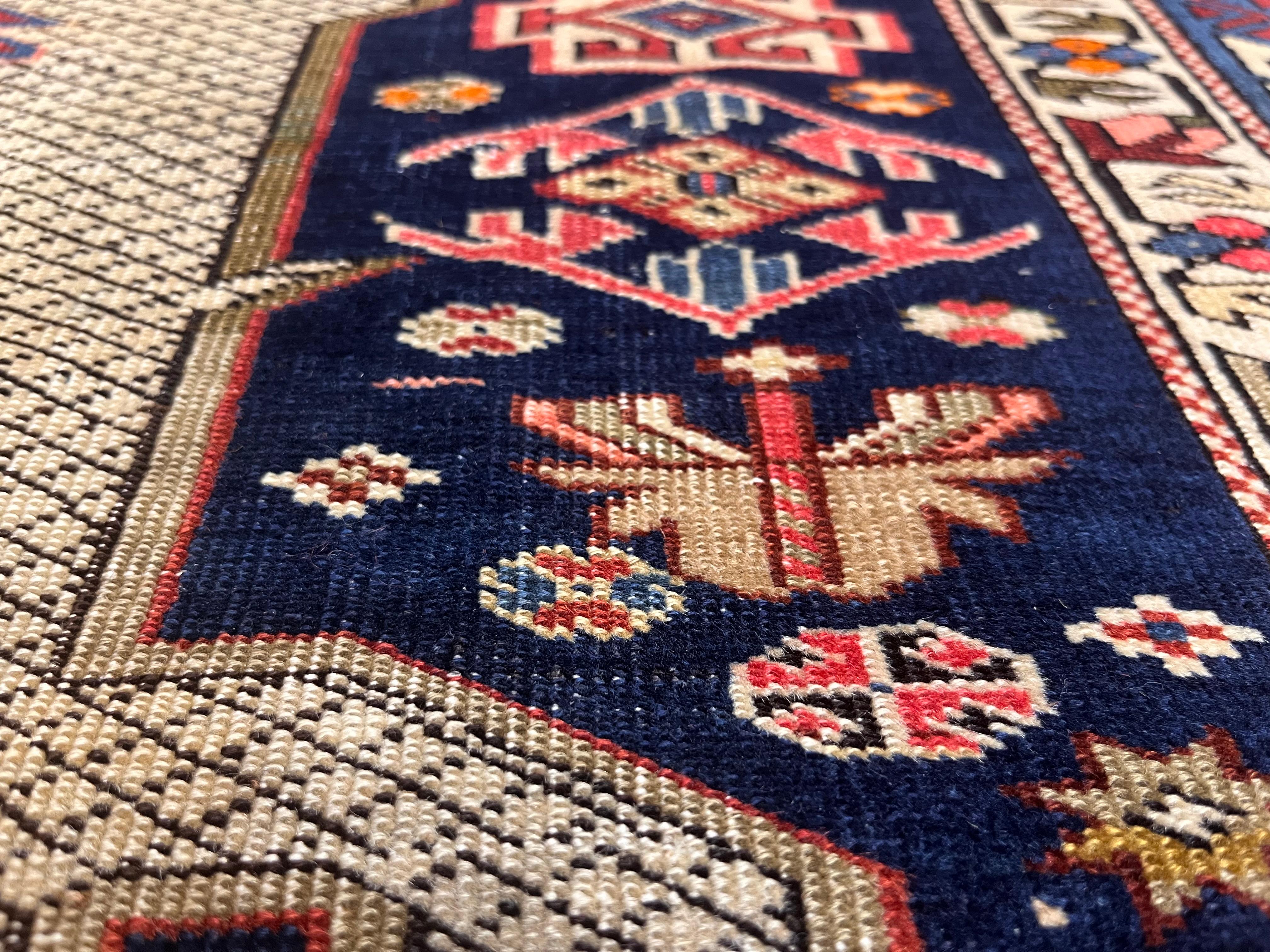 Antike kaukasische Kuba Schirwan Teppich 4'0