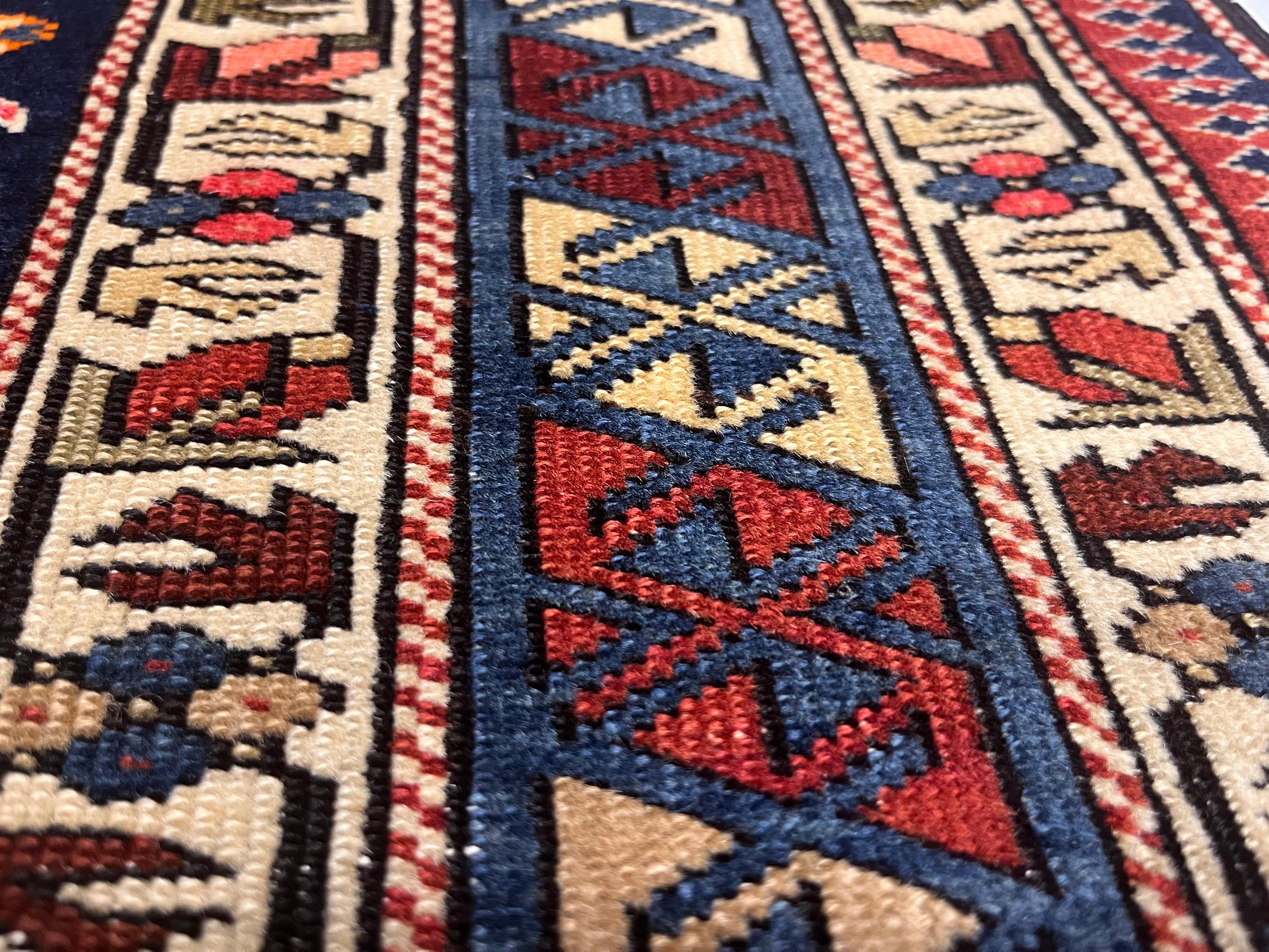 Antike kaukasische Kuba Schirwan Teppich 4'0