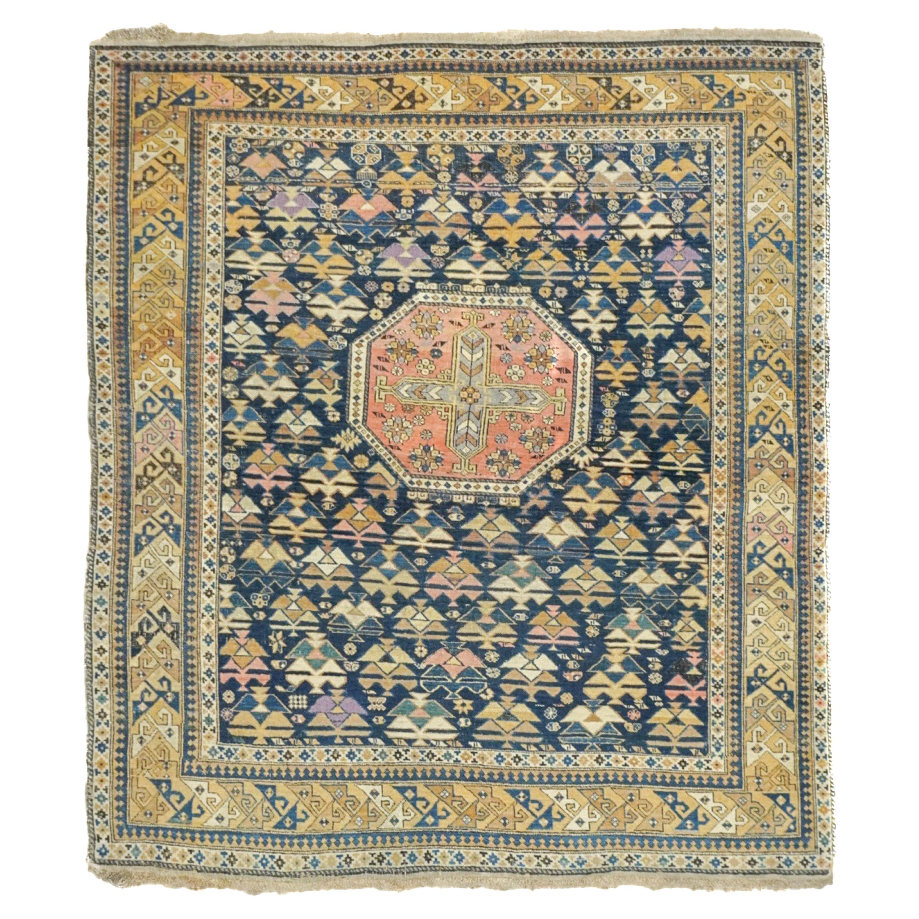 Antique Caucasian Kuba Shirvan Rug 4'5'' x 5'1'