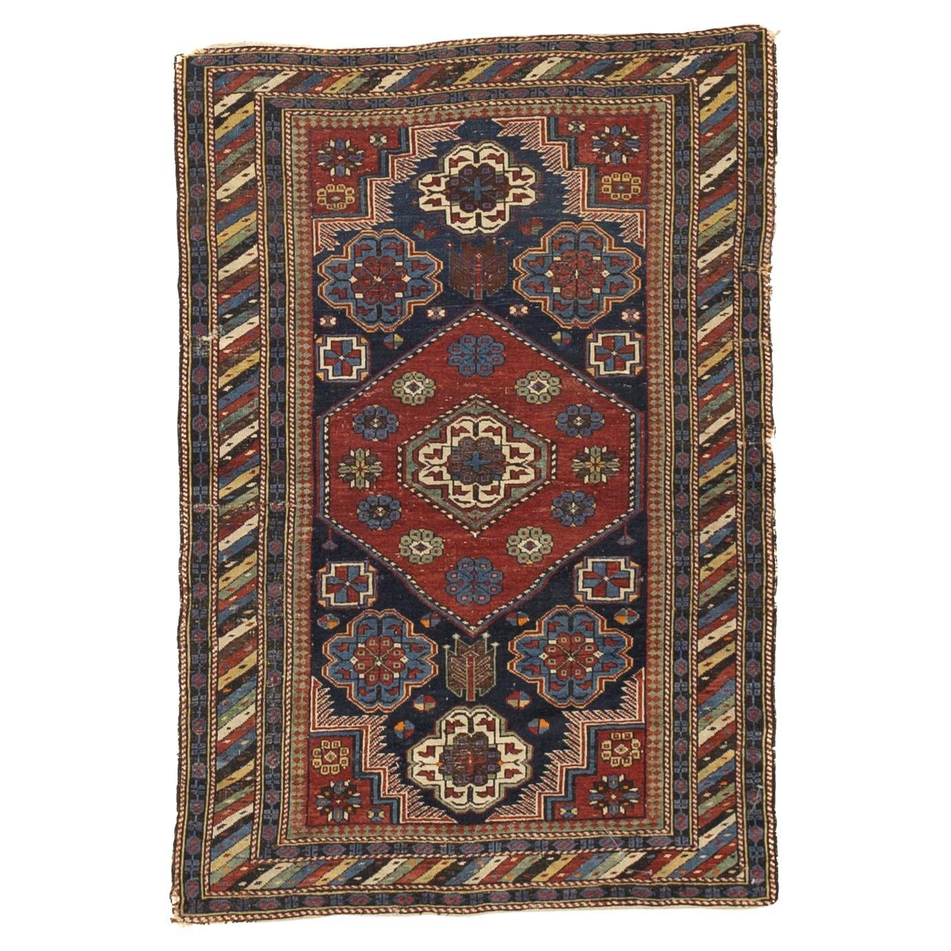 Antique Caucasian Kuba Shrivan Rug 3'4" x 4’10”
