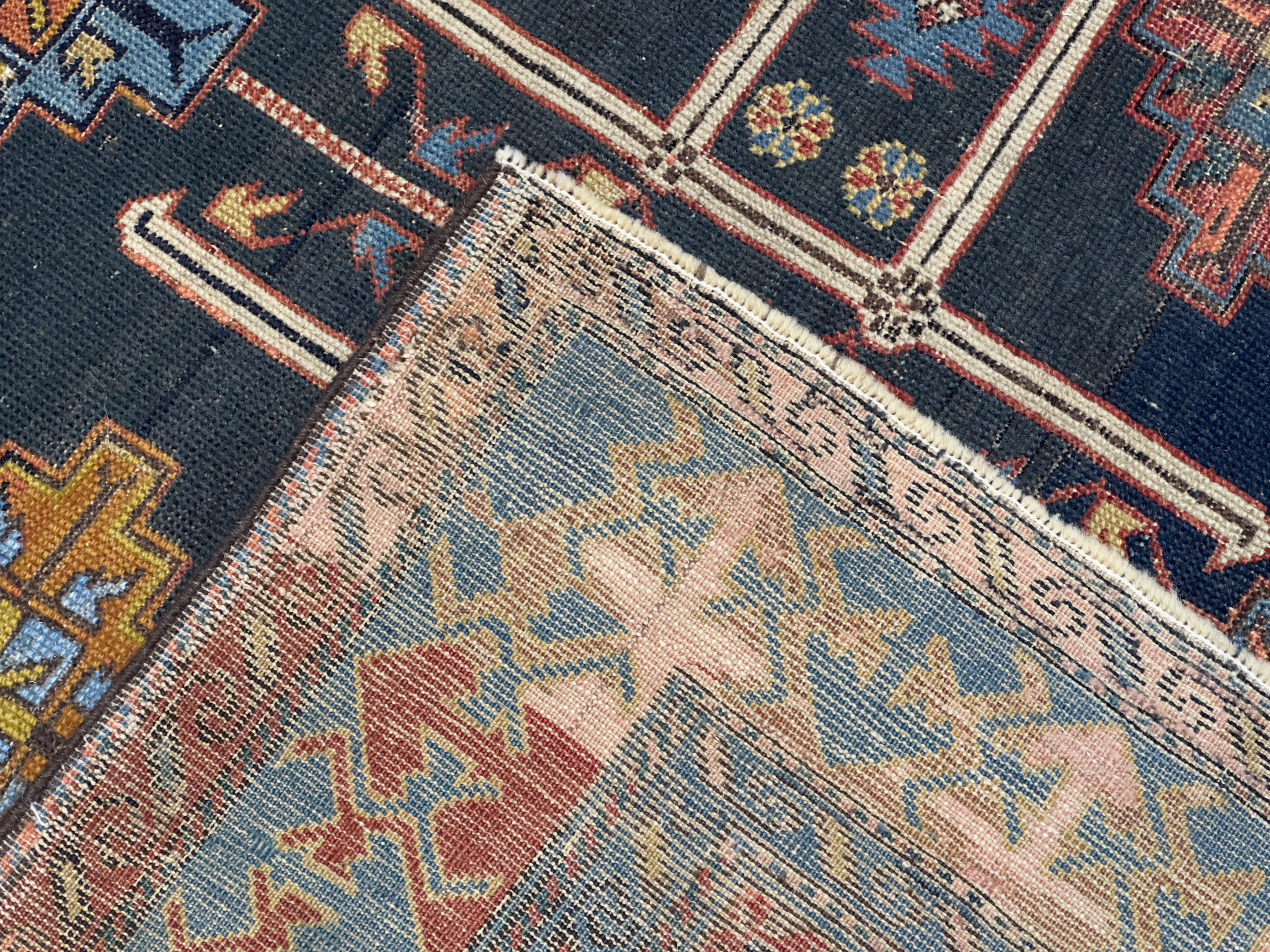 Alfombra antigua Kuba Shrivan caucásica 4'1