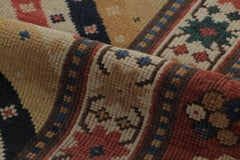 Antique Caucasian Kuba Square Rug with Colorful Patterns & Florals - Rug & Kilim