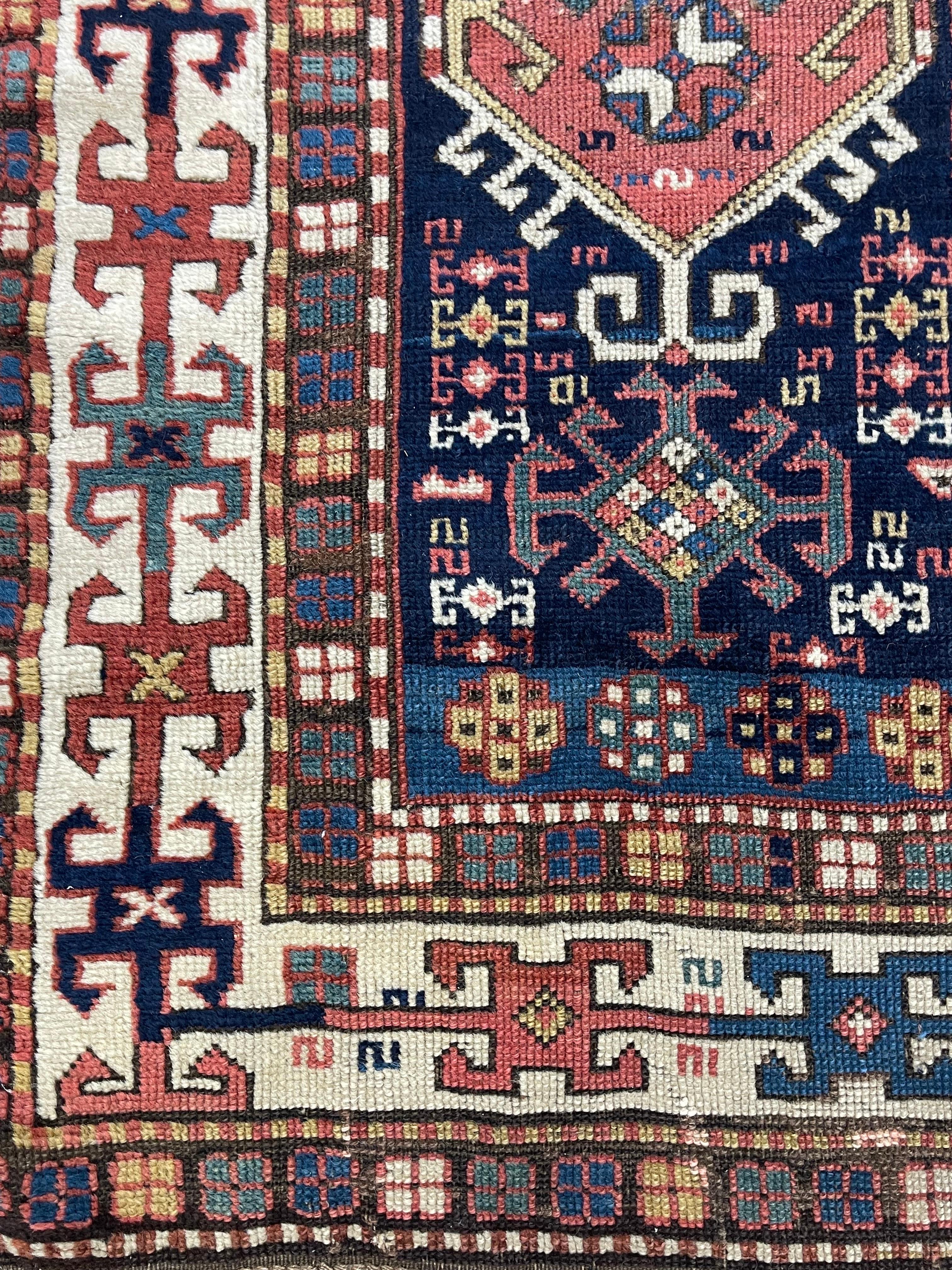 Antique Caucasian Lambalo Kazak circa 1900 For Sale 2