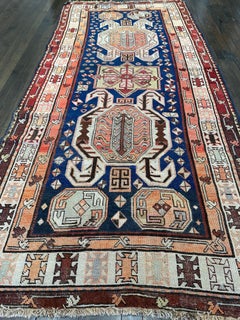 Antique Caucasian Lankoran Rug Runner circa 1920 3’8x8’