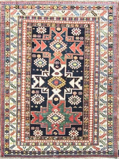 Antique Caucasian Lesghi Star Rug, 3
3" x 5
8"