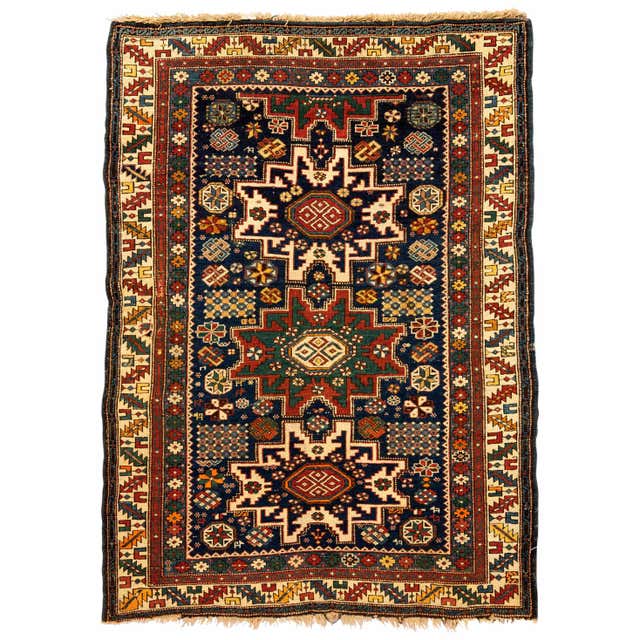 Antique Caucasian Lesghi Star Rug, circa 1880 For Sale at 1stDibs