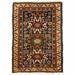 Antique Caucasian Lesghi Star Rug, circa 1880  3'8 x 5'