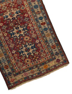 Antique Caucasian Lesghi Star Rug, circa 1880   3'10 x 5'6