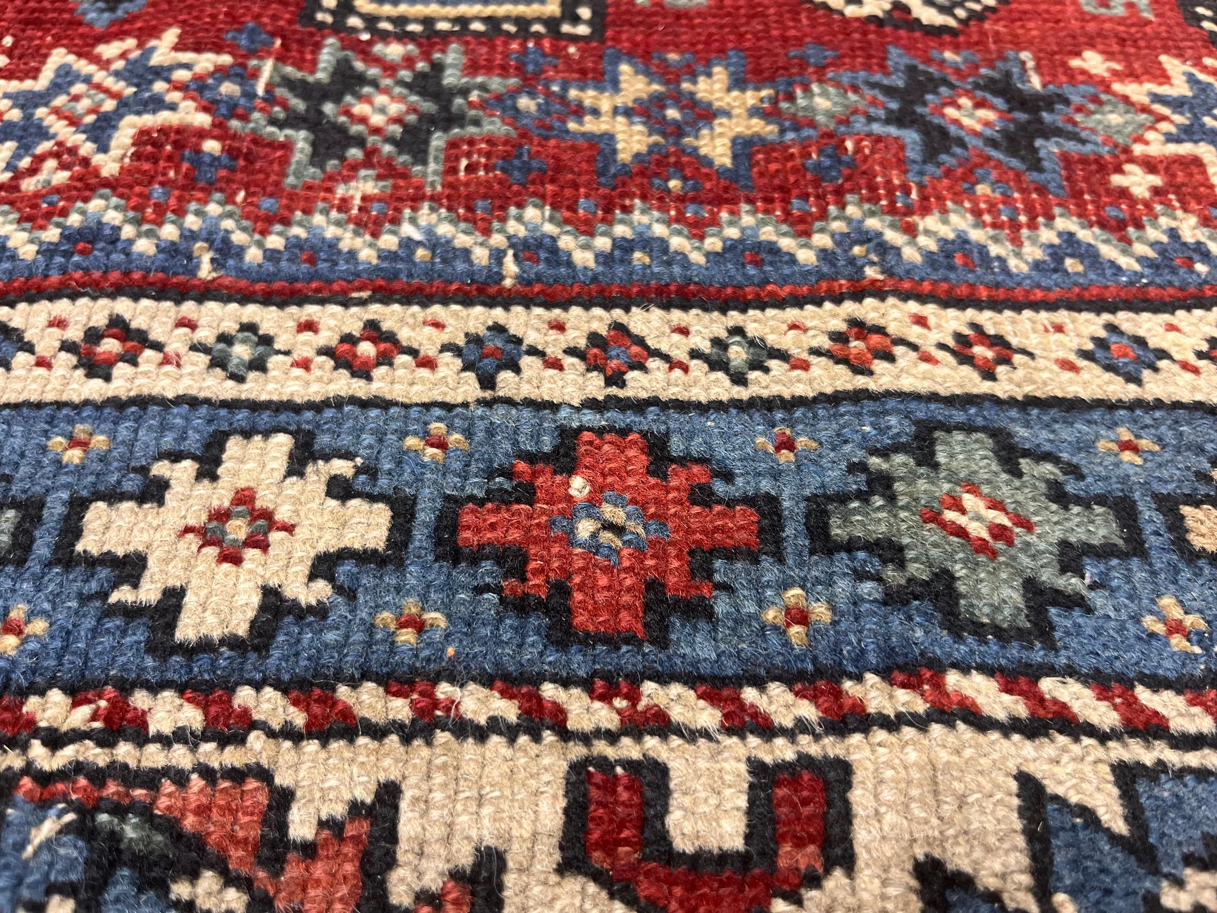Alfombra Lezgi Caucásica Antigua 3'1
