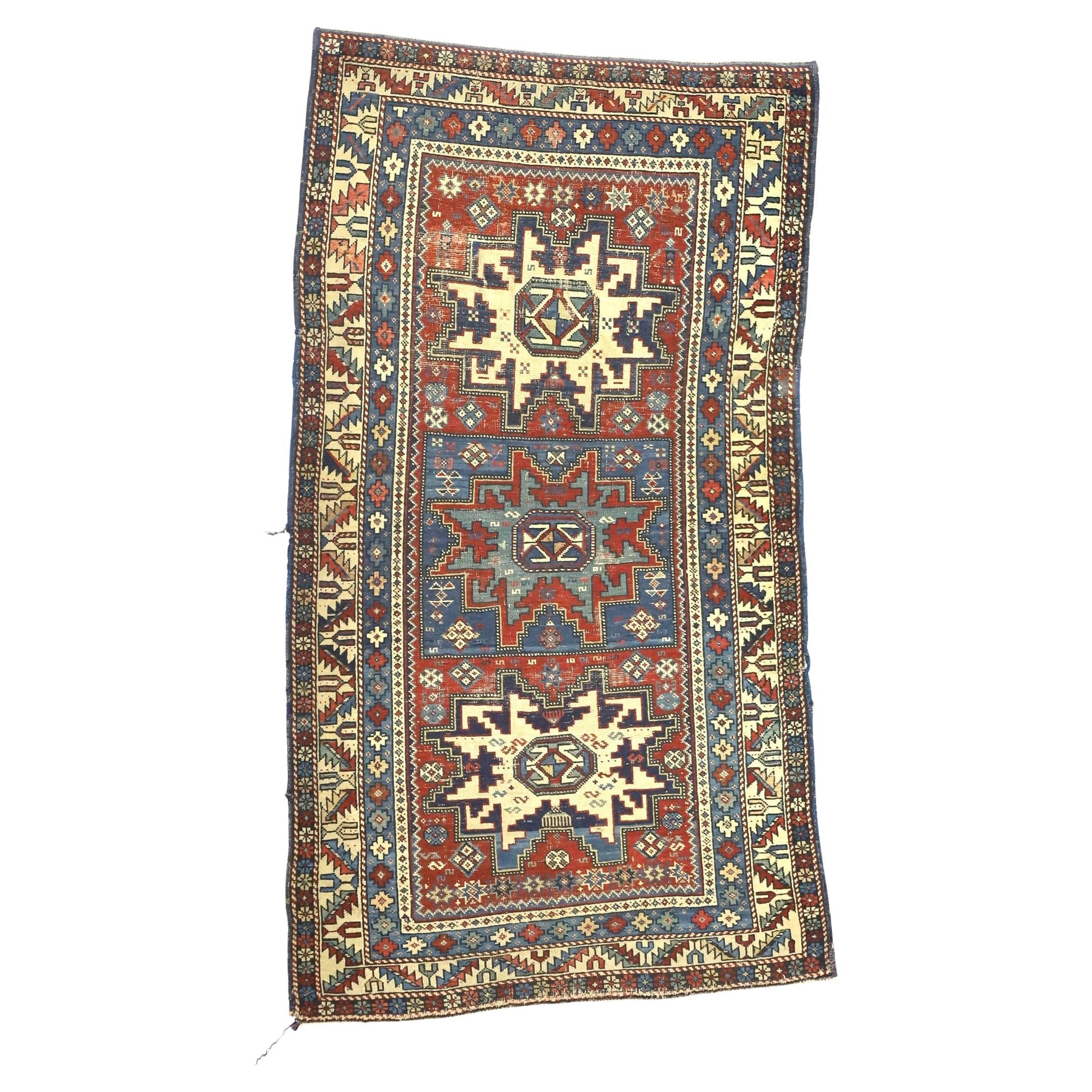 Tappeto antico caucasico Lezgi 3'1" x 5'7"