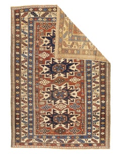 Antique Caucasian Lezgi Rug 3'7" x 5’2"