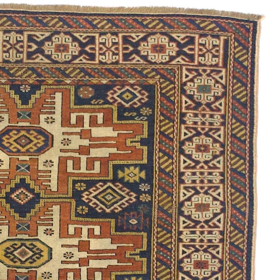 Alfombra Lezgi Caucásica Antigua 3'8