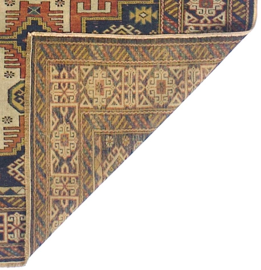 Alfombra Lezgi Caucásica Antigua 3'8