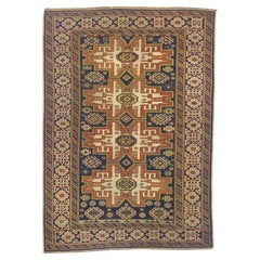 Antike kaukasische Lezgi Teppich 3'8" x 5'3"