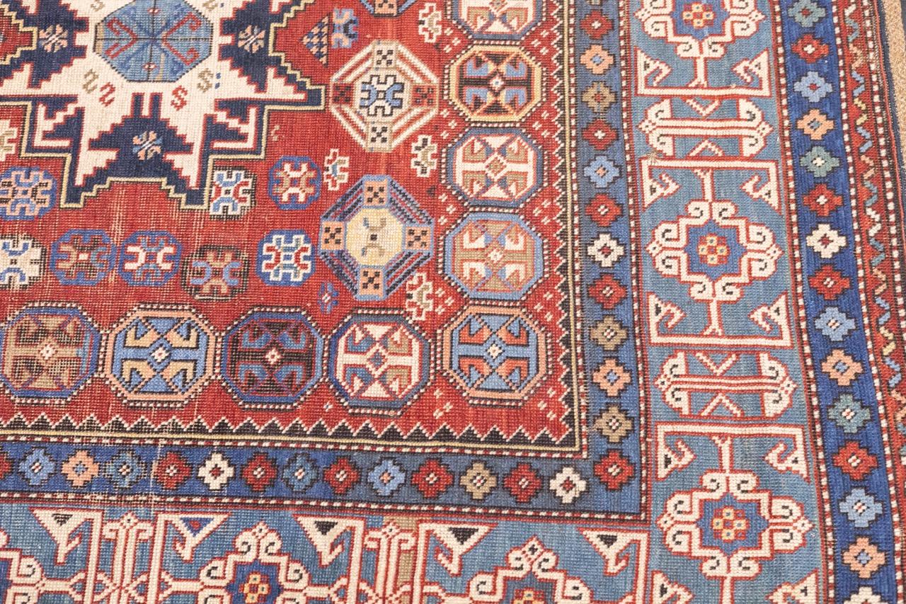 Antike kaukasische Lezgi Teppich 4'2
