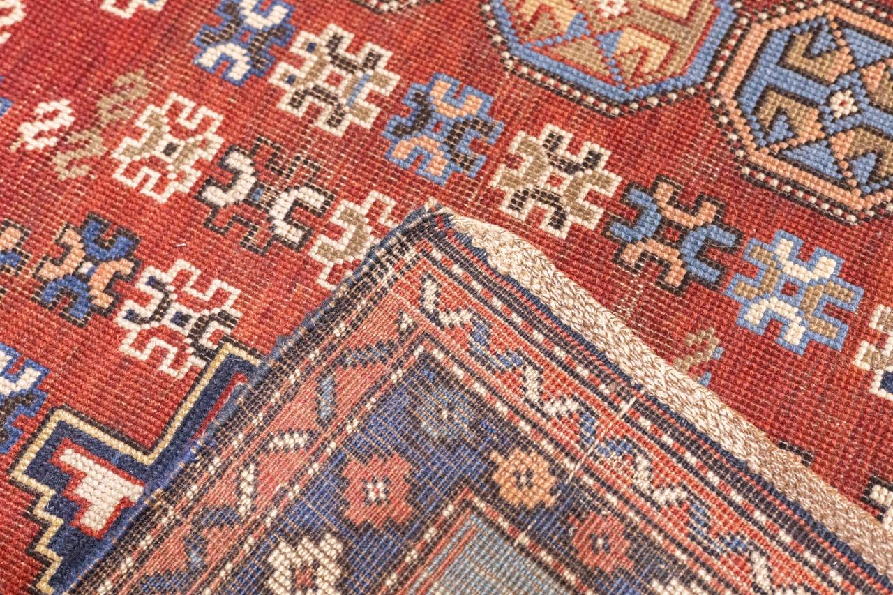 Antike kaukasische Lezgi Teppich 4'2
