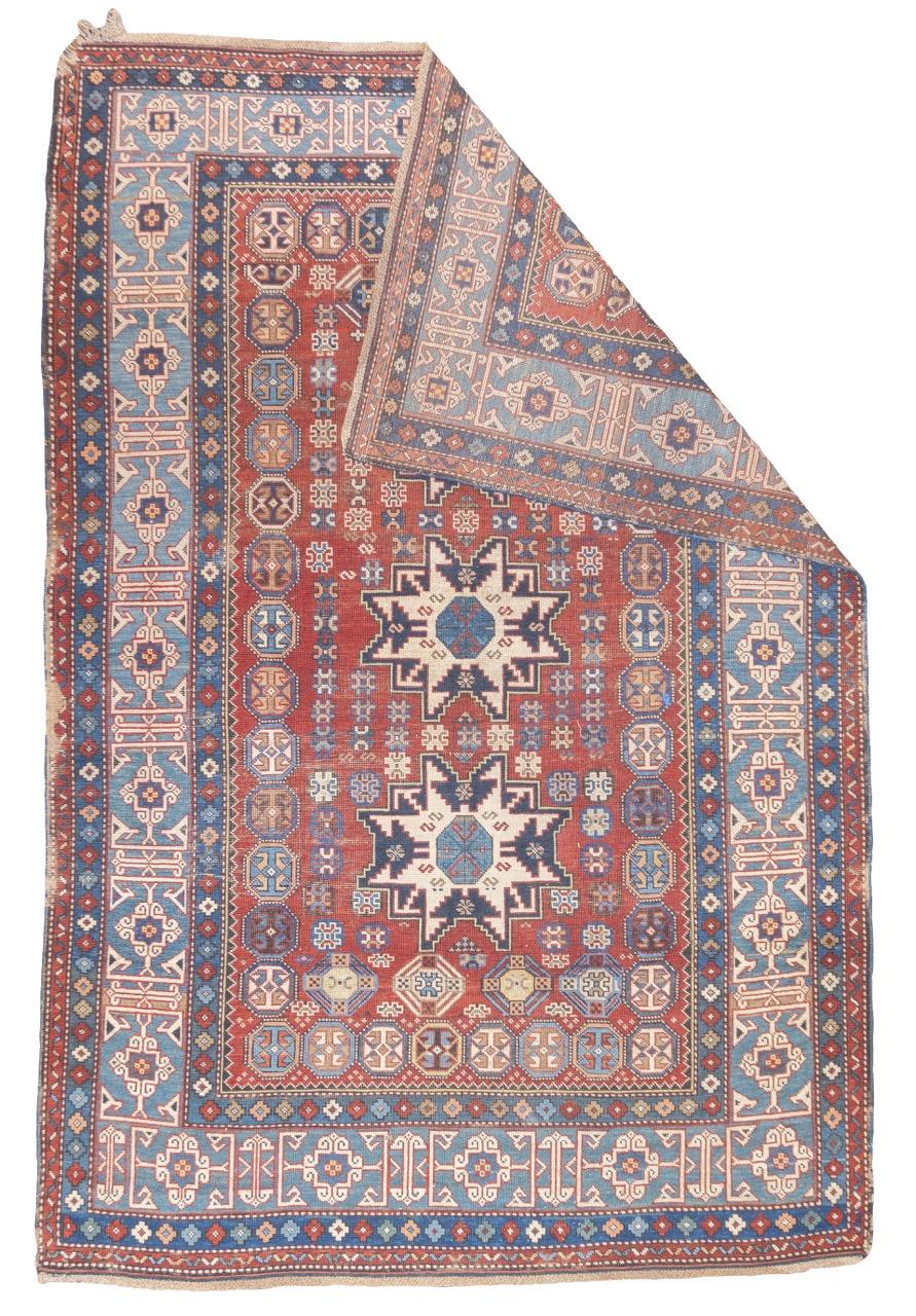 Antiker kaukasischer Lezgi-Teppich 4'2
