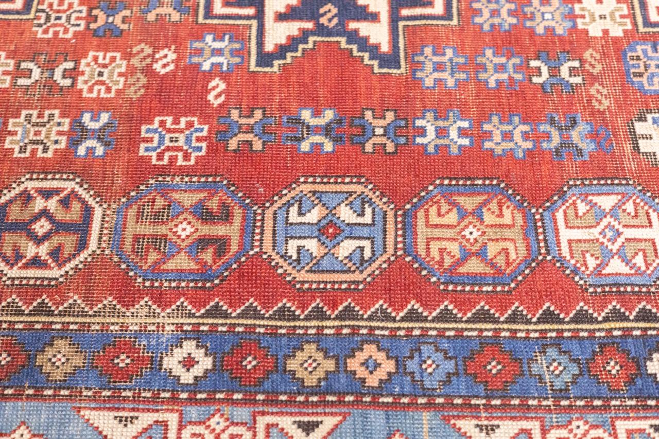 Antike kaukasische Lezgi Teppich 4'2