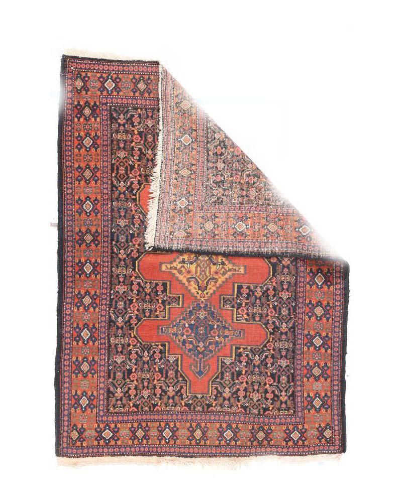Hand-Knotted Antique Persian Senneh For Sale