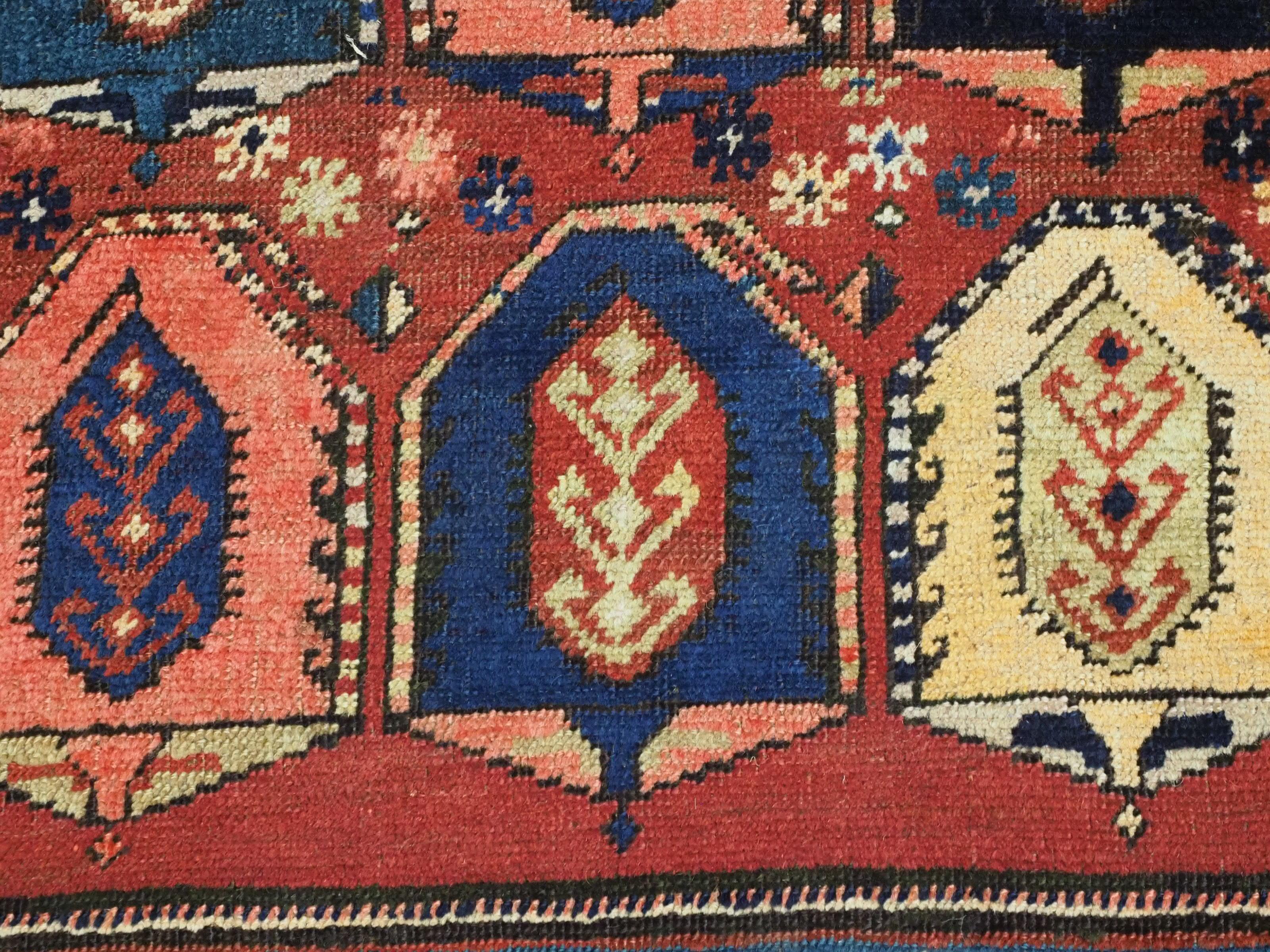 Antique Caucasian long rug with all over boteh design.  Circa 1900. For Sale 6