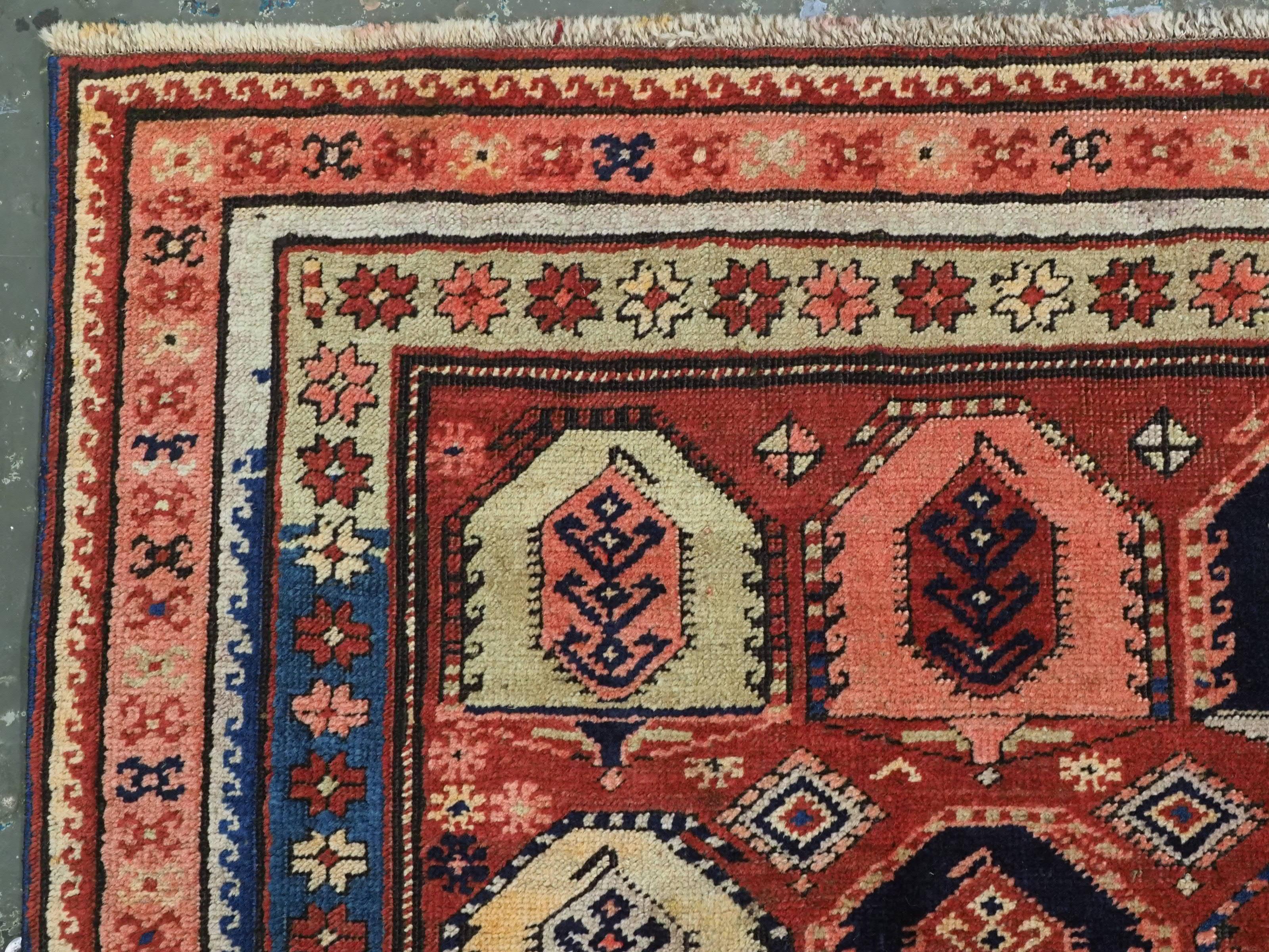 Antique Caucasian long rug with all over boteh design.  Circa 1900. For Sale 2