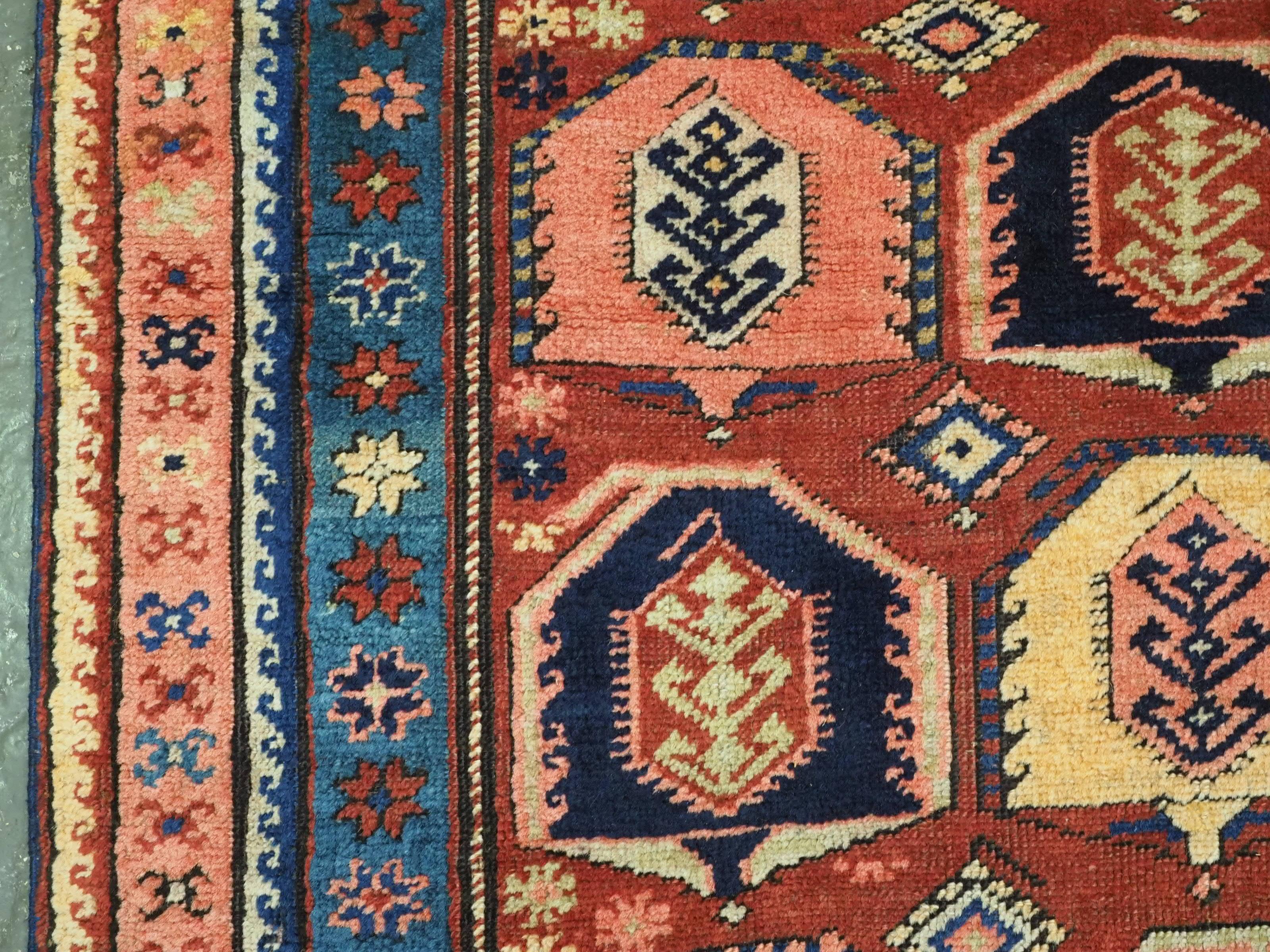 Antique Caucasian long rug with all over boteh design.  Circa 1900. For Sale 3