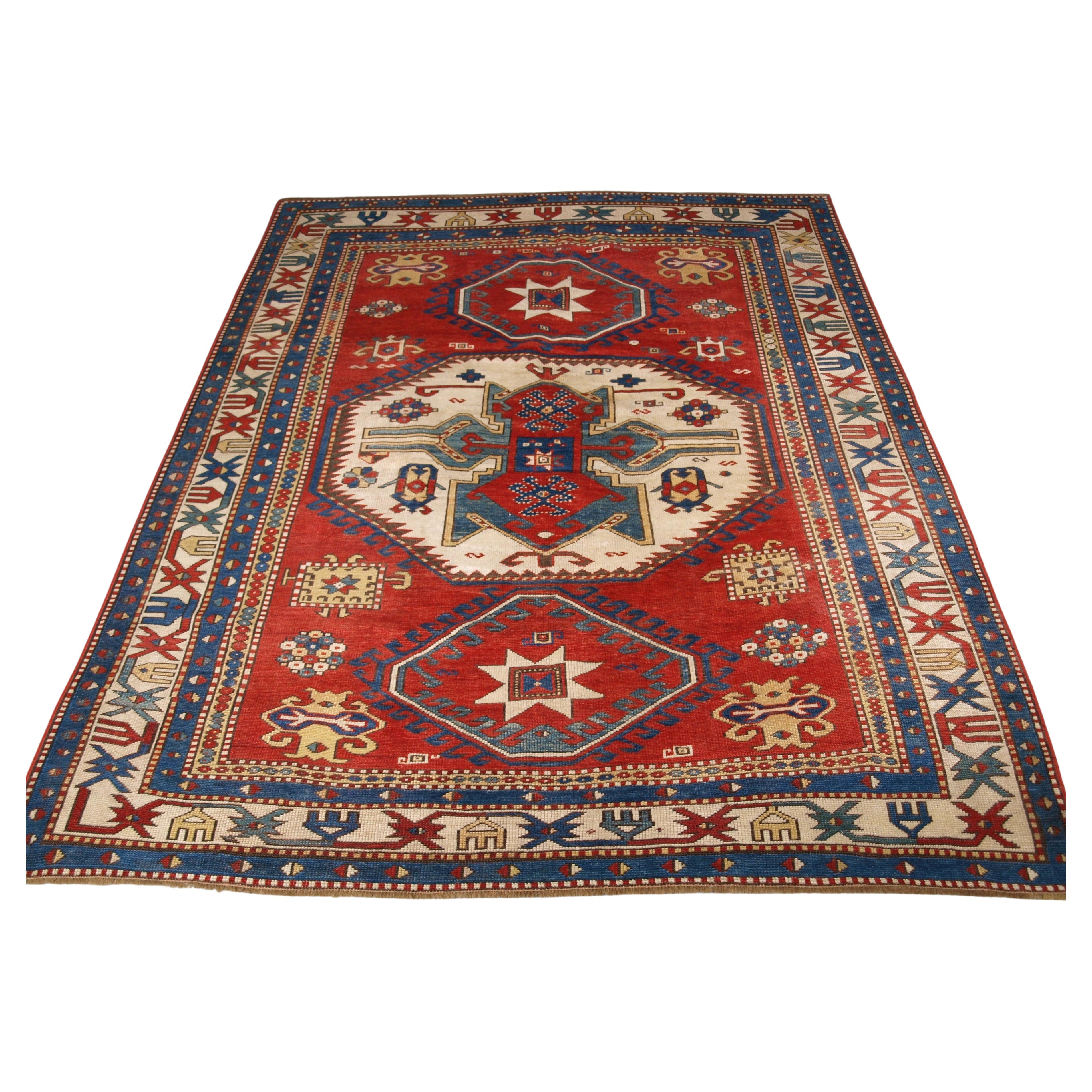 Antique Lori Pemback Design Kazak Caucasian Rug at 1stDibs