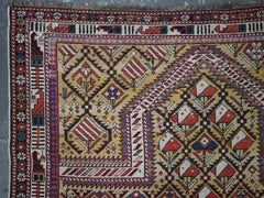 Antique Caucasian Marasali prayer rug of the scarce 'yellow' ground colour.
